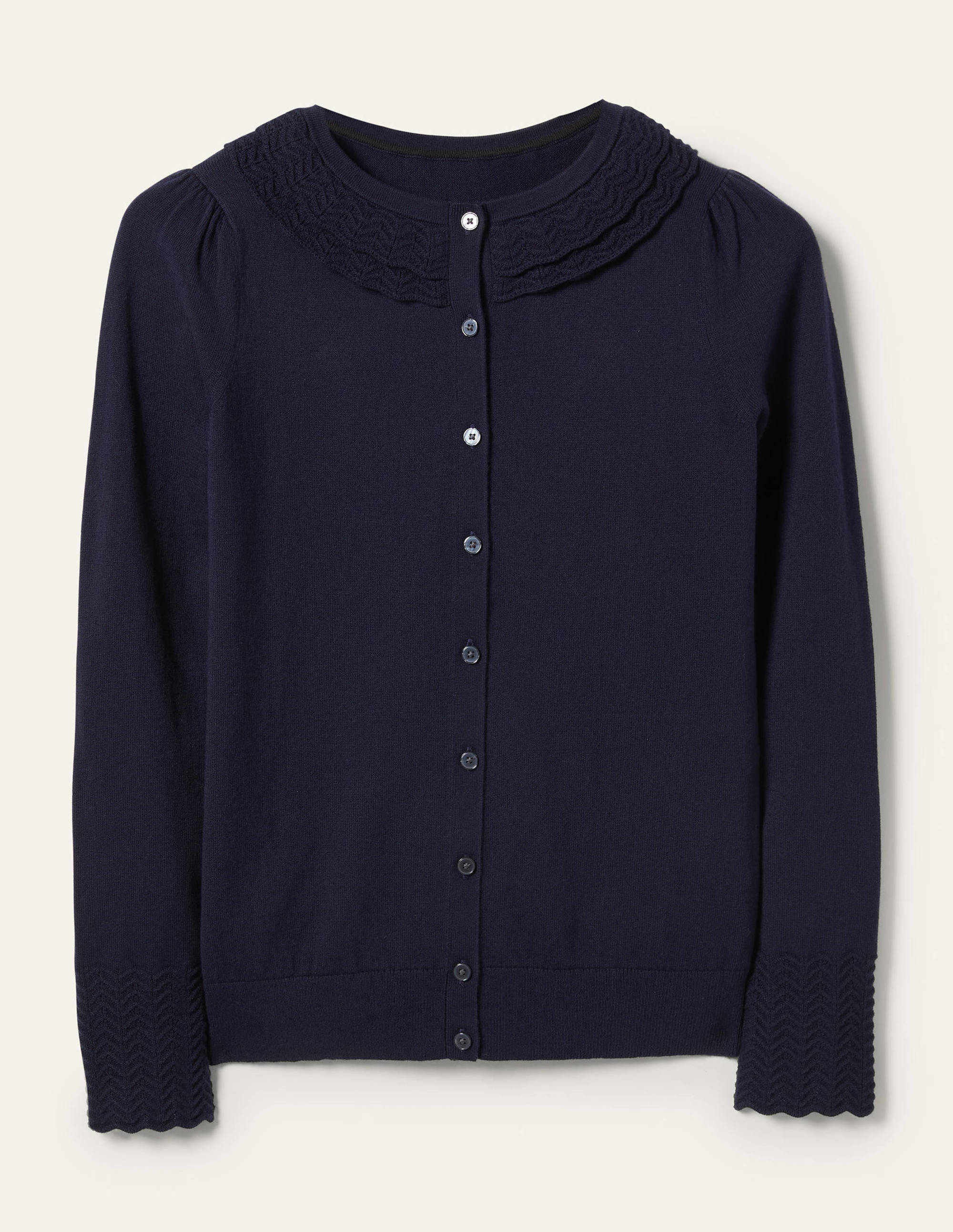 Gilet à col ornementé-Bleu marine - Image 5