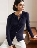 Gilet à col ornementé-Bleu marine
