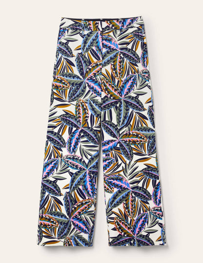 High Waisted Richmond Trousers-Multi, Exotic Leaves