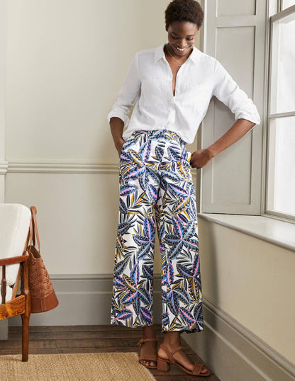 Pantalon Richmond taille haute-Multi, motif Exotic Leaves