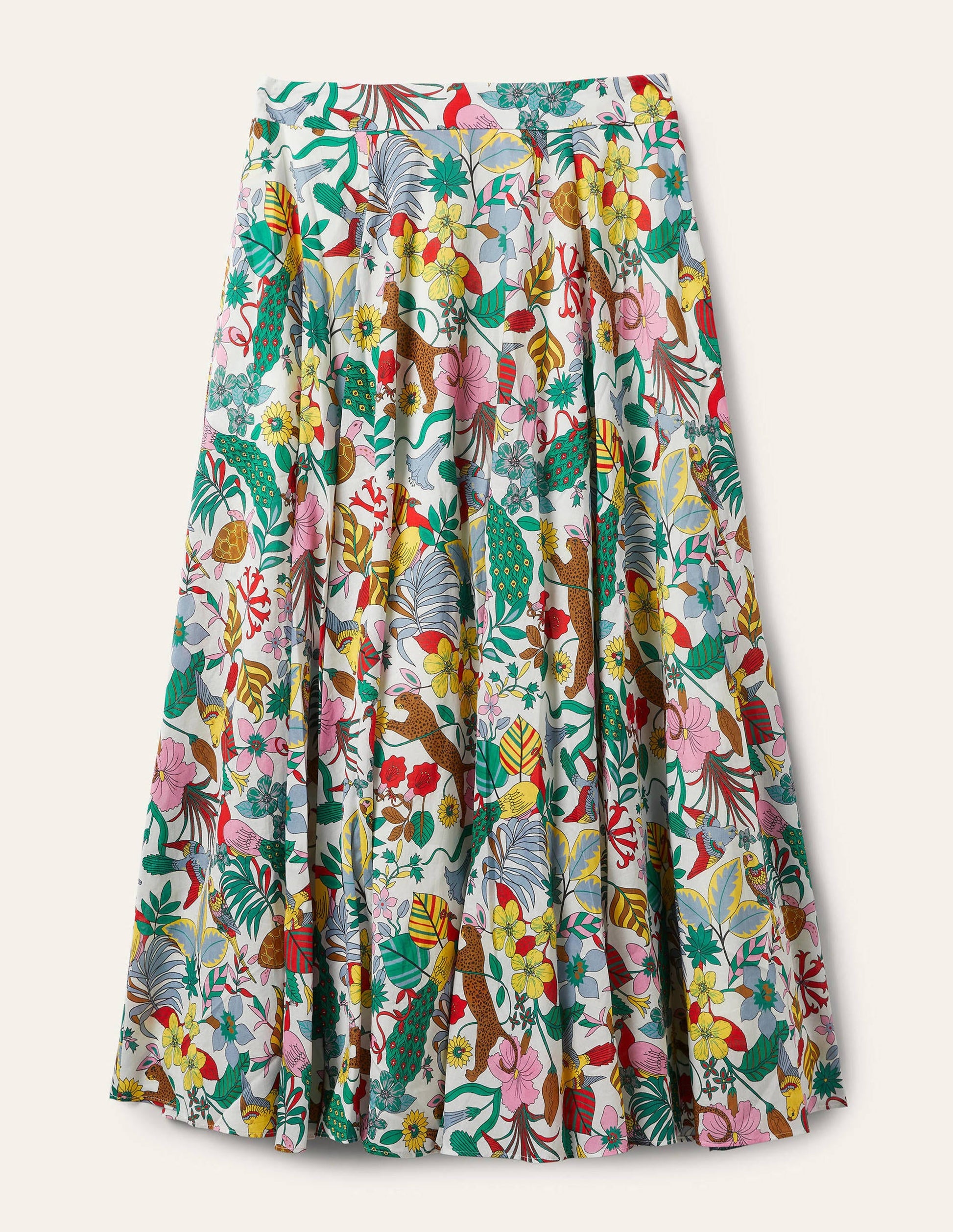 Full Cotton Midi Skirt-Multi, Exotic Paradise-9