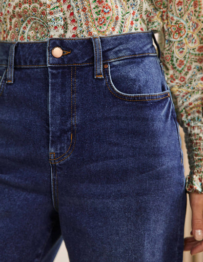 7/8-Jeans mit weitem Bein-Mittleres Vintageblau-2