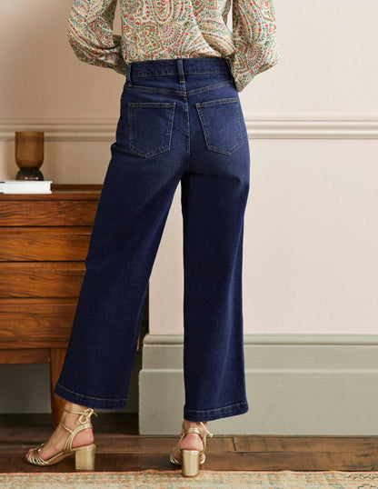 7/8-Jeans mit weitem Bein-Mittleres Vintageblau-3
