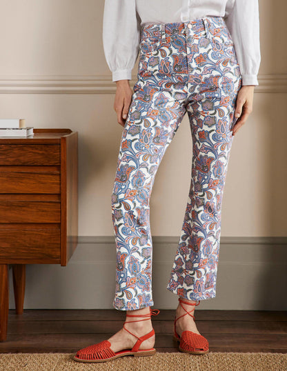 7/8-Jeans mit Schlag-Naturweiß, Paisley-Knospen-4