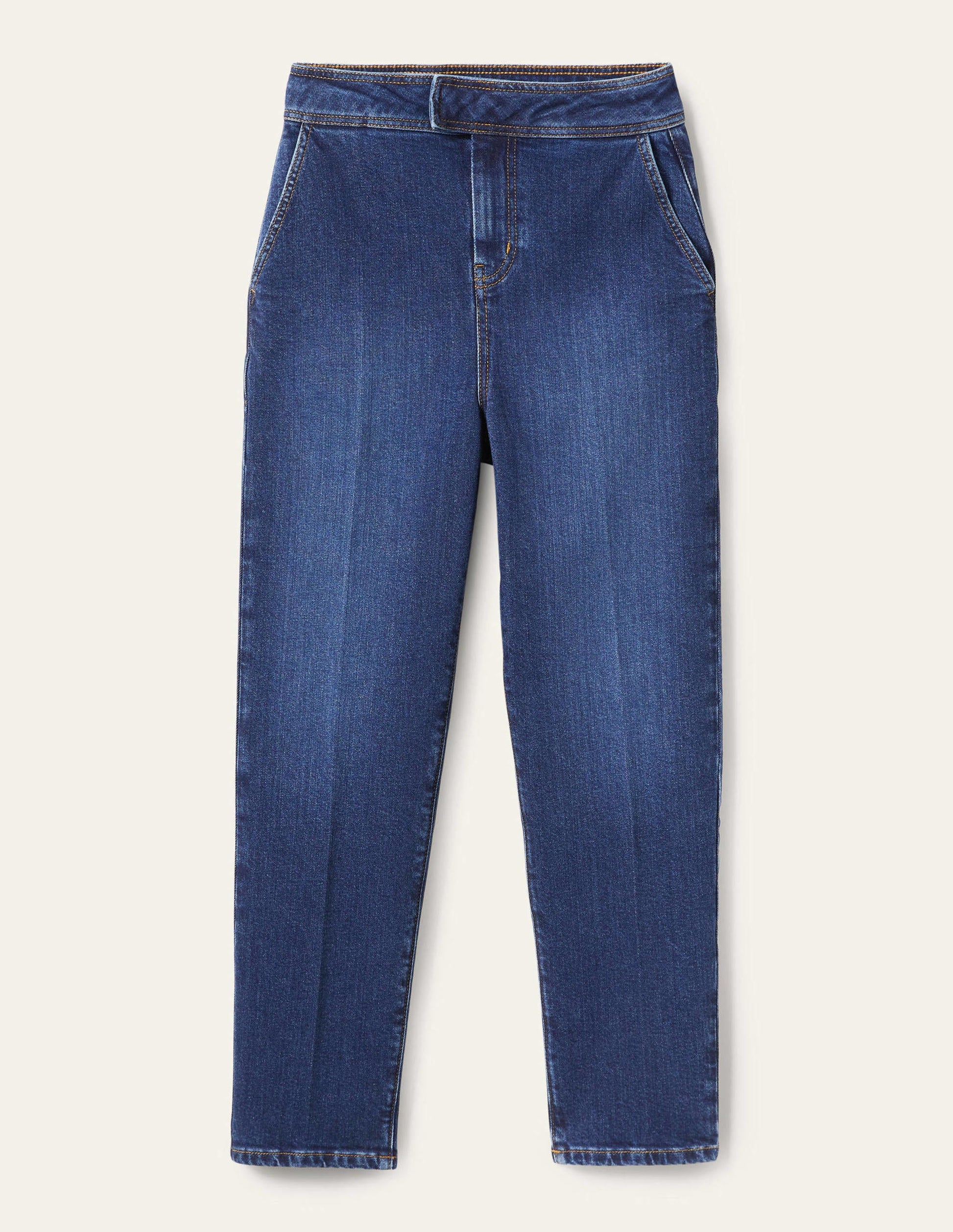 Elegante schmal zulaufende 7/8-Jeans-Dunkles Vintageblau-5