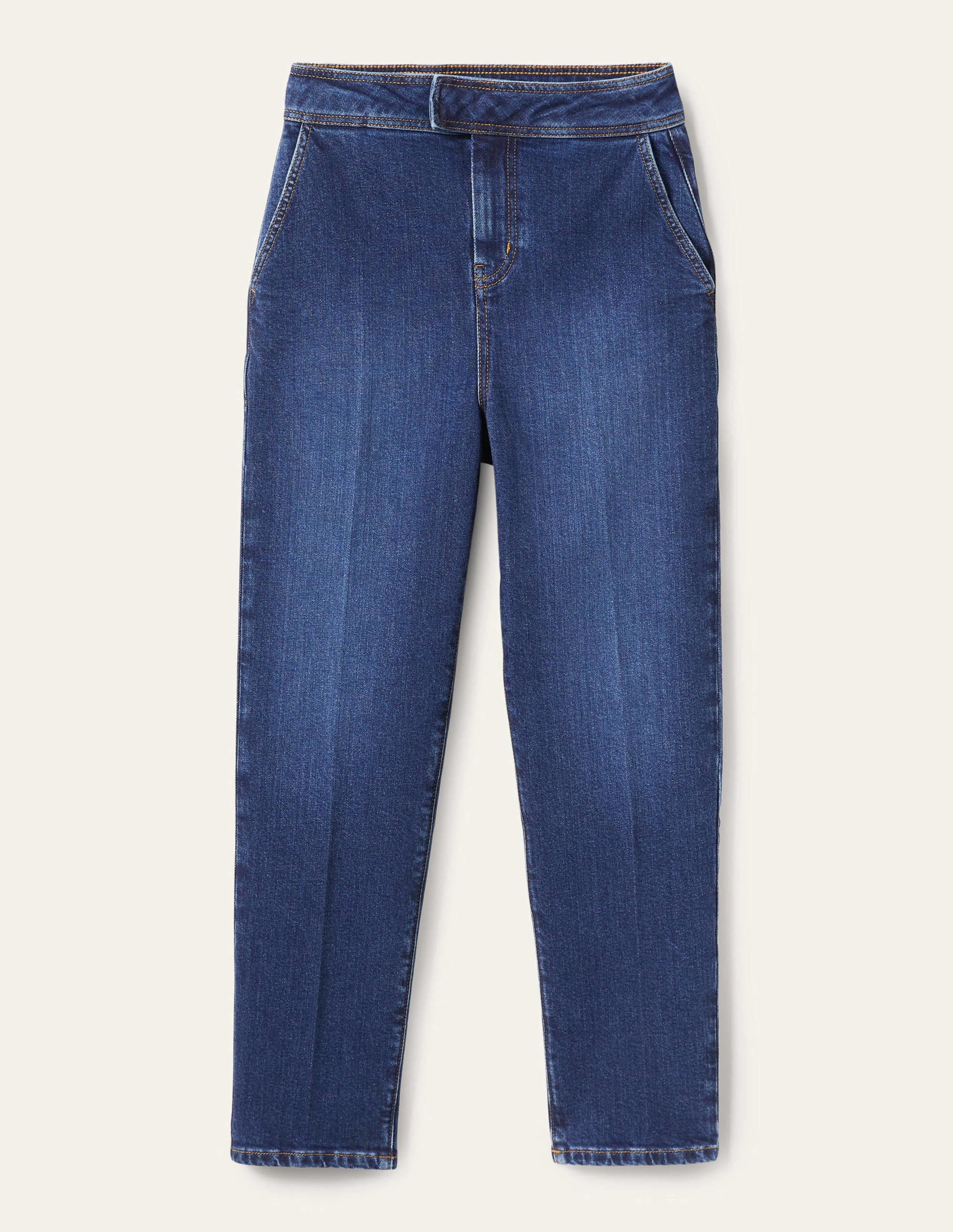 Elegante schmal zulaufende 7/8-Jeans-Dunkles Vintageblau - Image 5