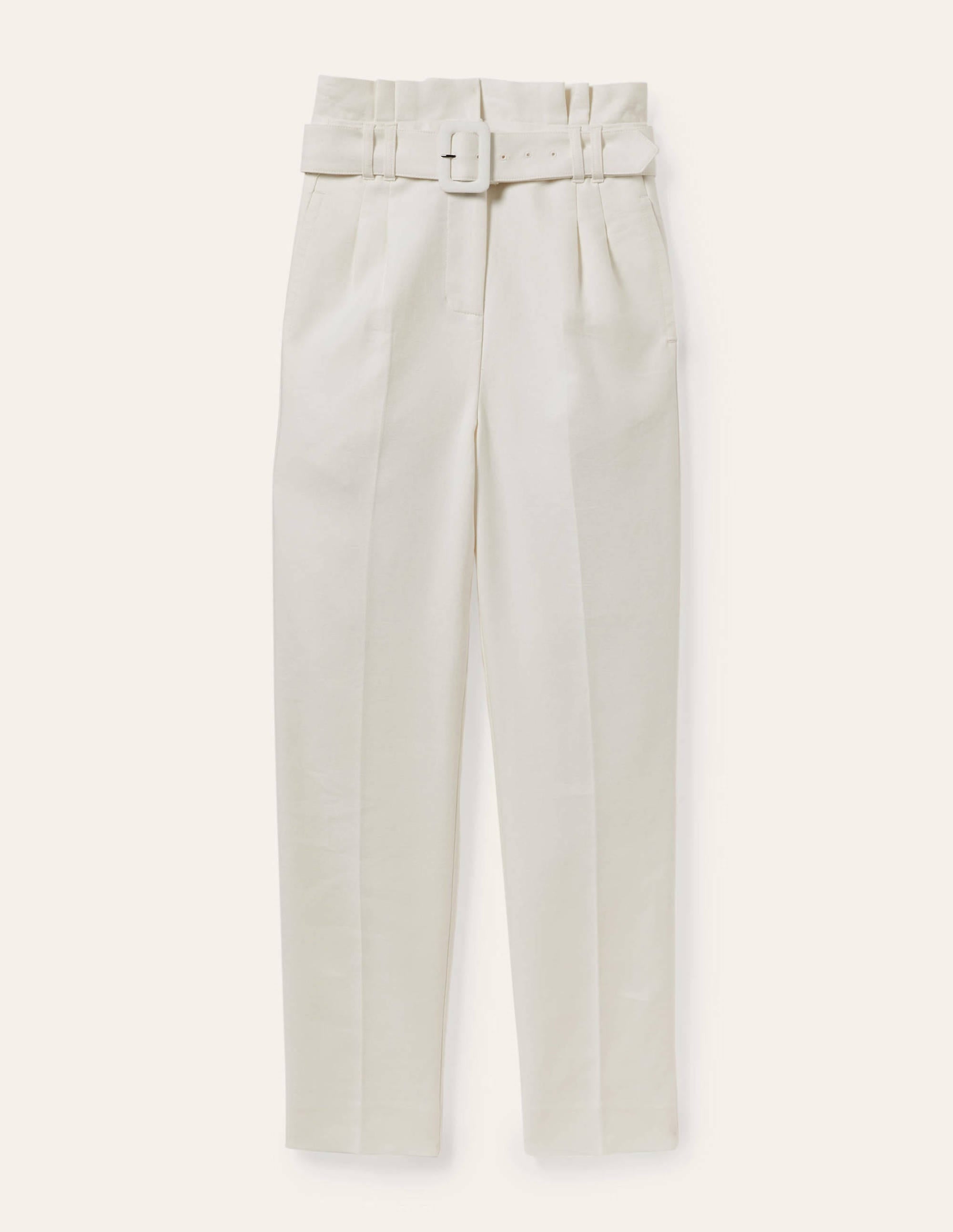 Carrie Paperbag Trousers-Ivory - Image 5