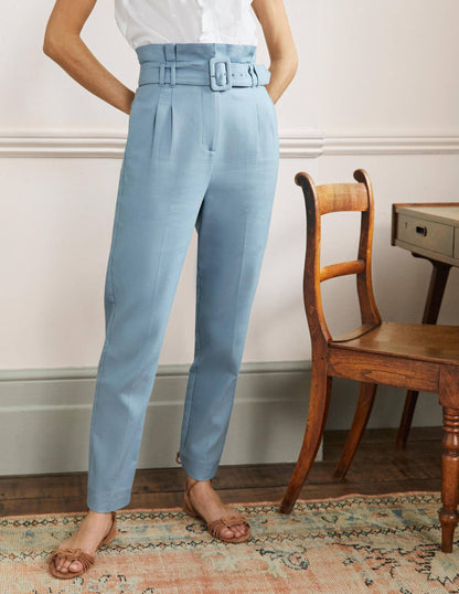 Carrie Paperbag Trousers-Mountain Spring Blue