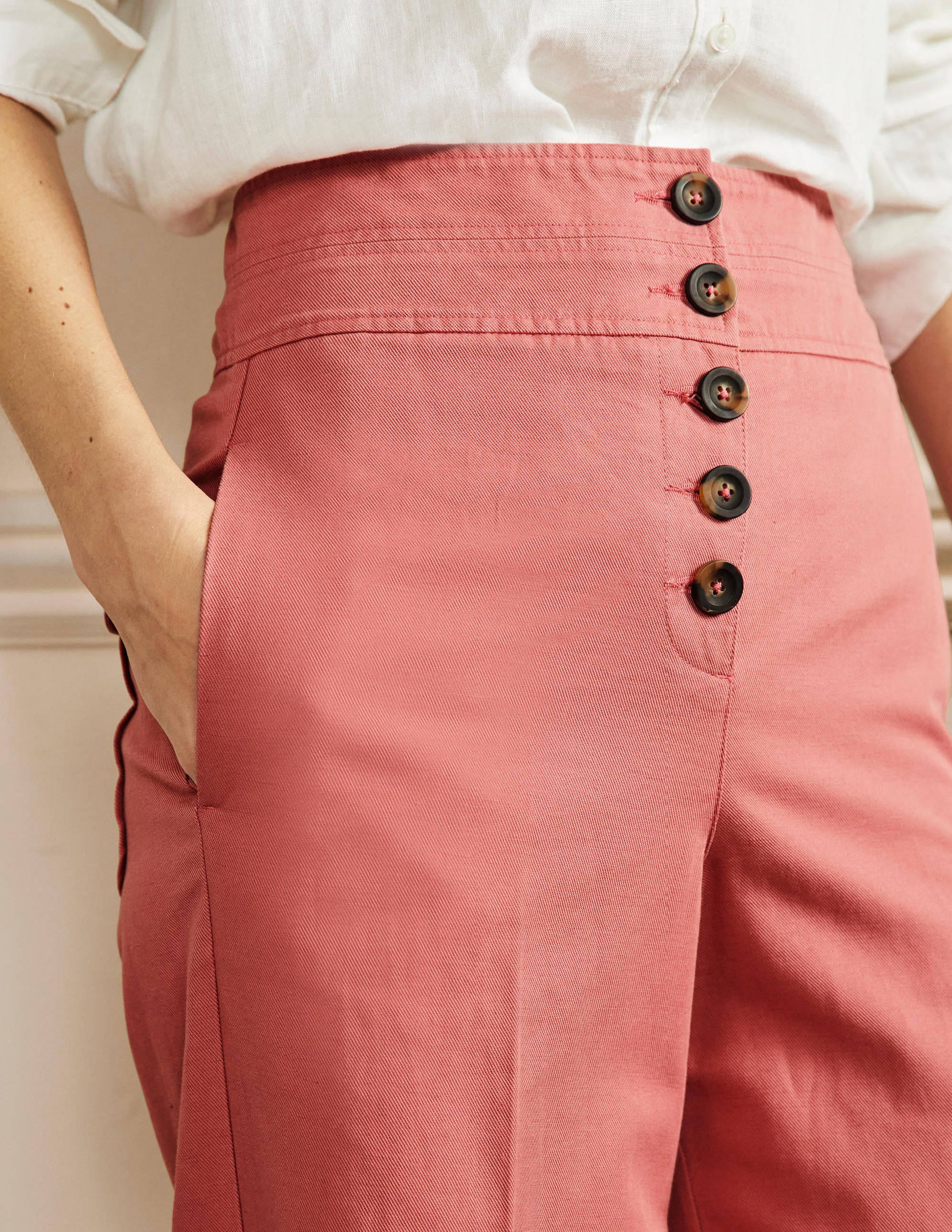 Ausgestellte Hose mit hohem Schnitt-Staubrot - Image 2