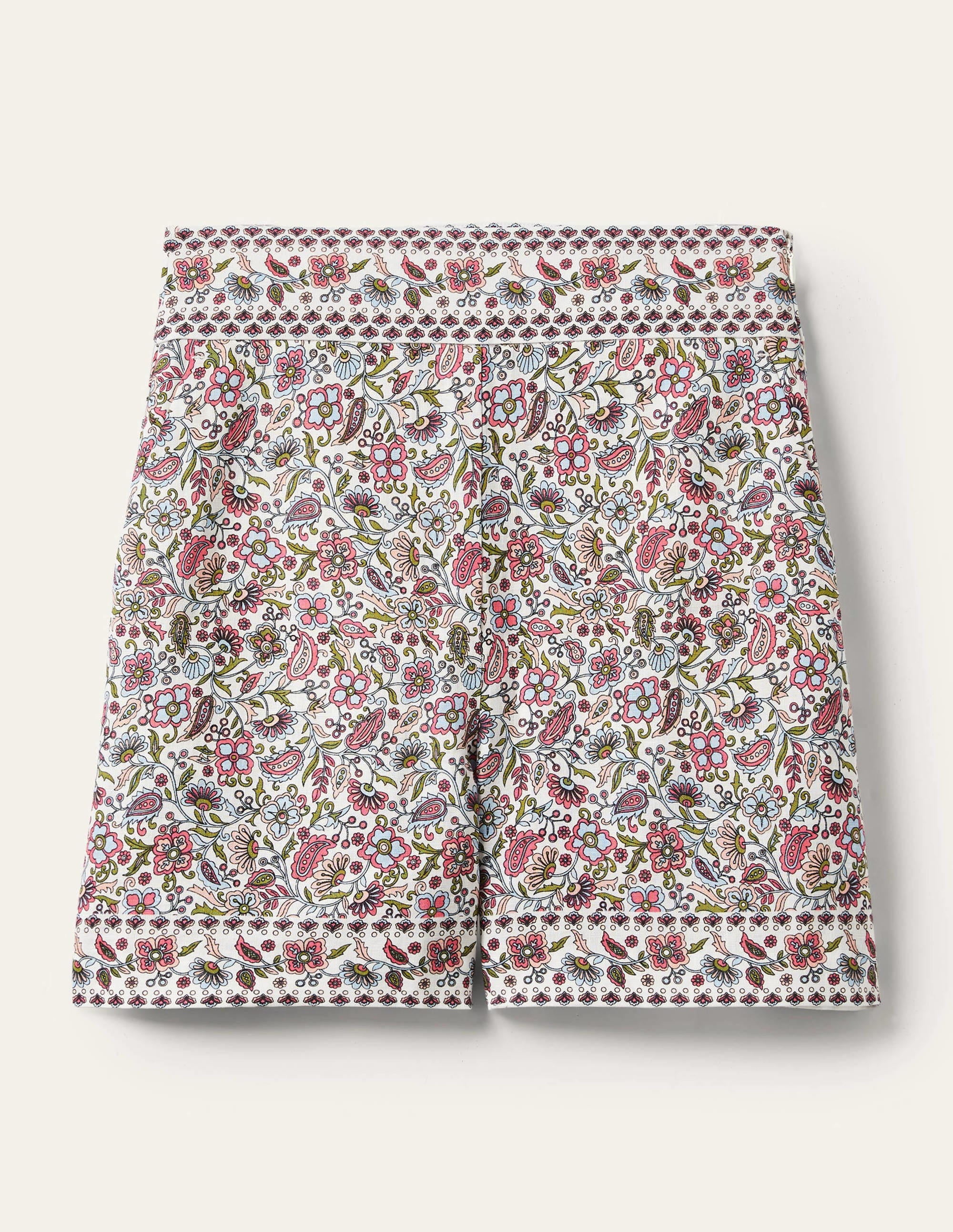 Short Georgina en lin-Ivoire, motif Oriental Paradise - Image 5