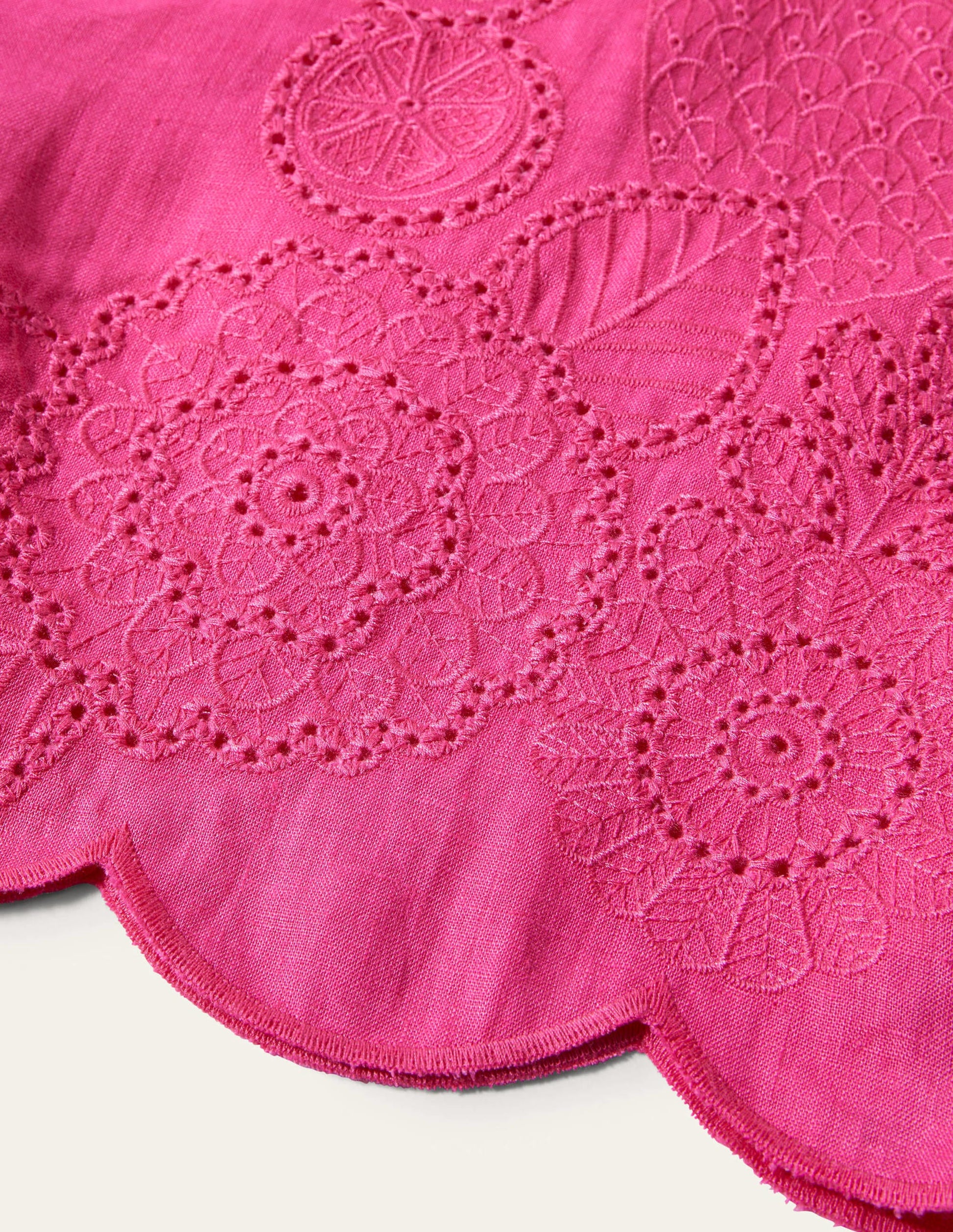 Tamsin Bestickte Shorts-Pink, Tropische Lochstickerei-5