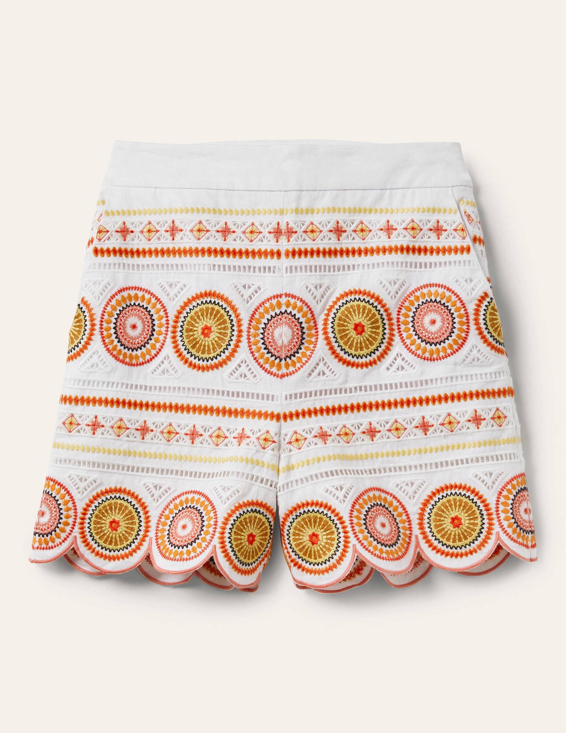 Tamsin Bestickte Shorts-Weiß, Stickerei-6