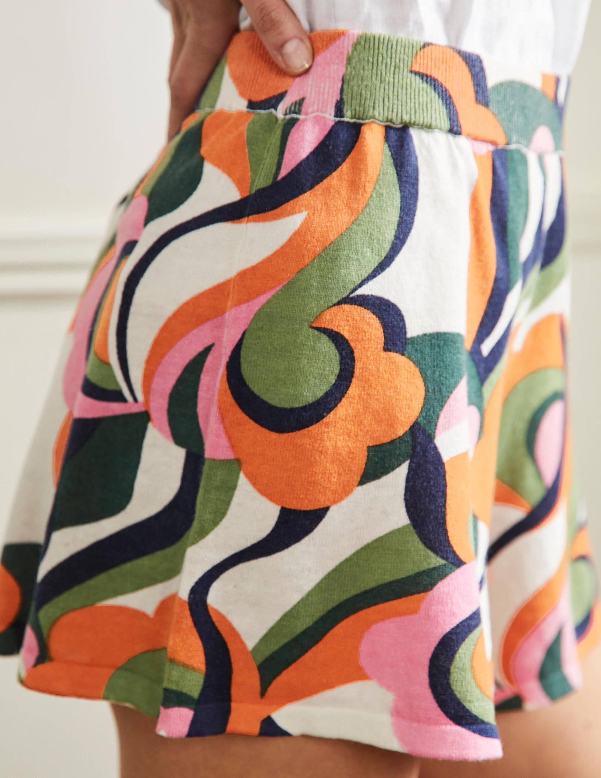 Short Cara en maille-Motif Abstract Swirl, multi - Image 2