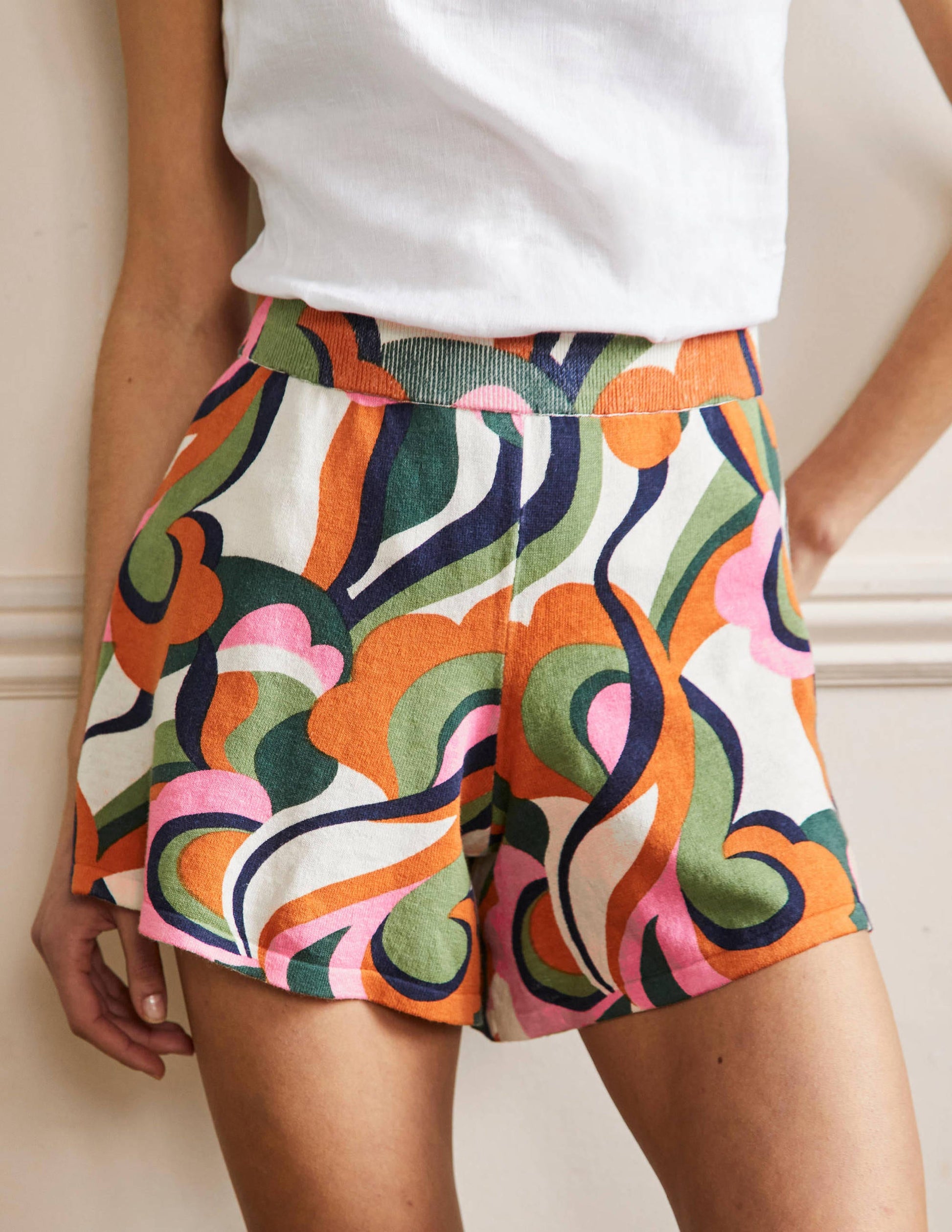 Short Cara en maille-Motif Abstract Swirl, multi-4