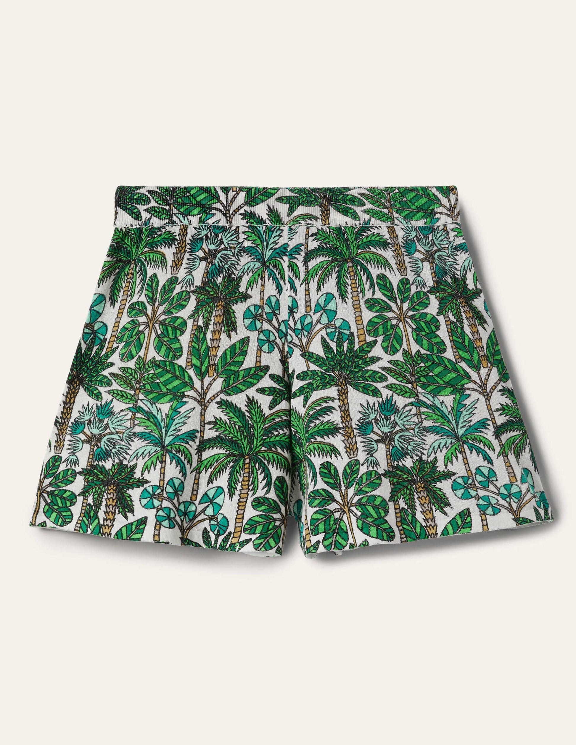 Cara Strickshorts-Naturweiß, Palmenwald-5