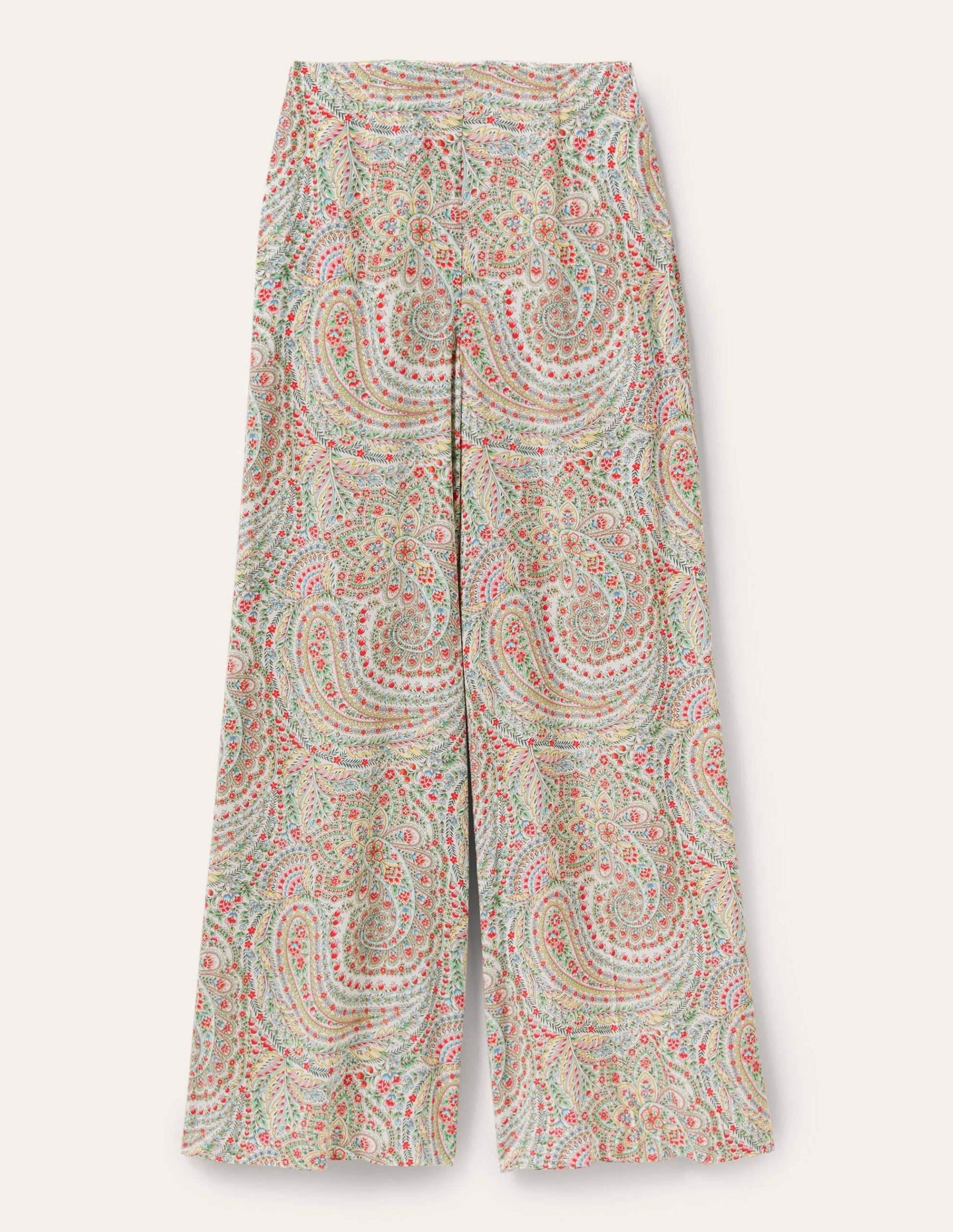 Zoe Wide Leg Palazzo Trousers-Ivory, Flora Paisley-5