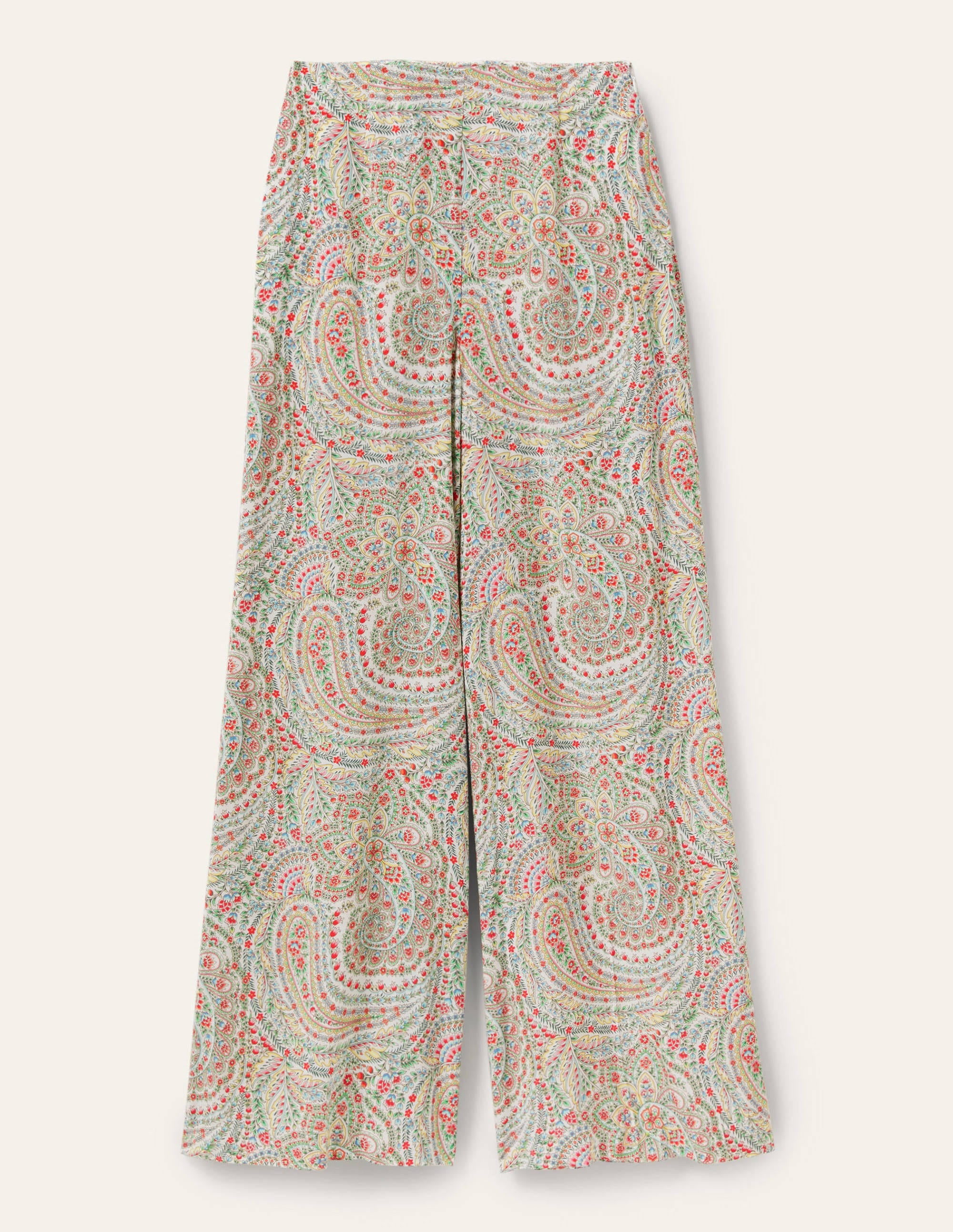 Zoe Wide Leg Palazzo Trousers-Ivory, Flora Paisley - Image 5