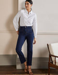 Patch Pocket Straight Jeans-Indigo