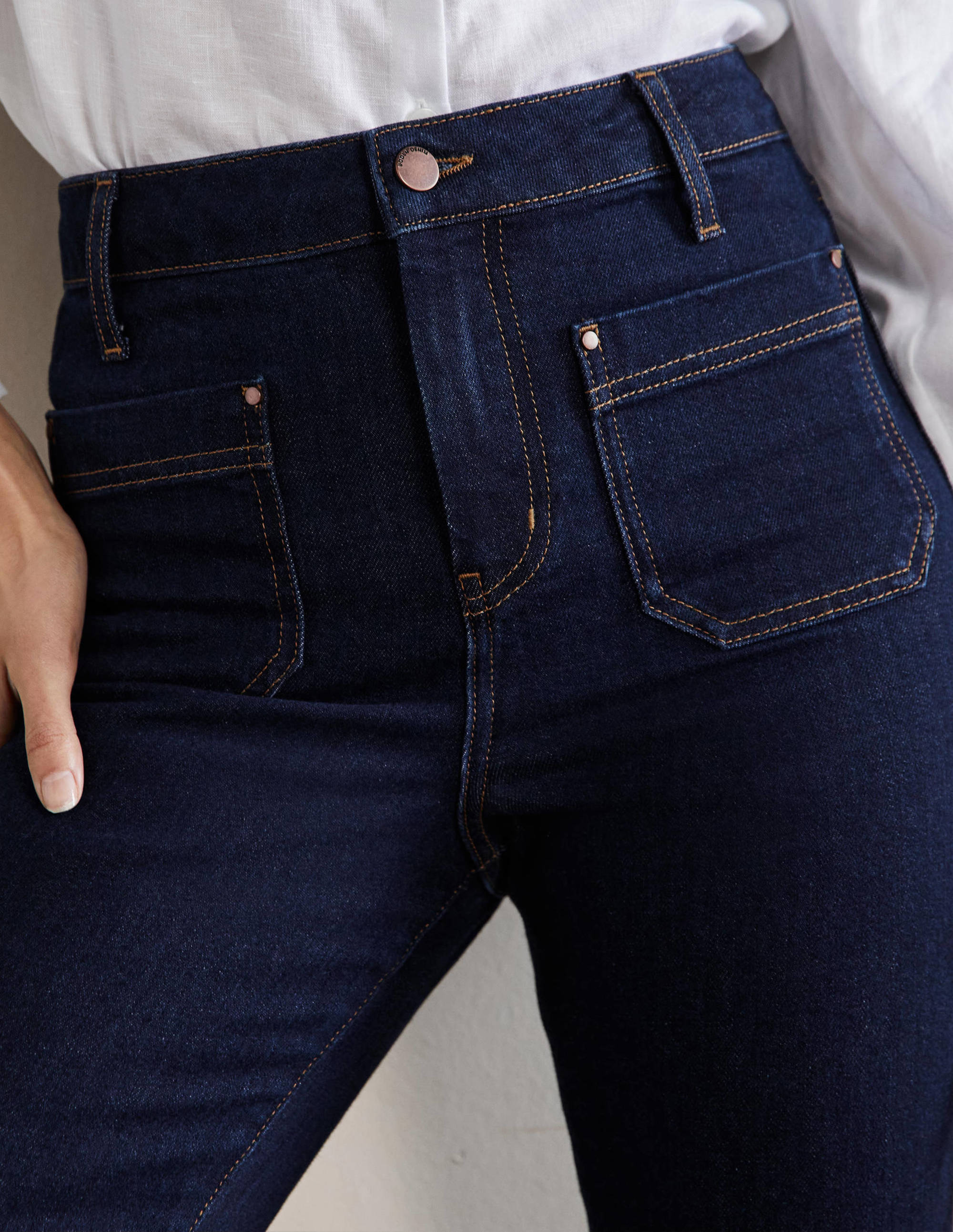 Patch Pocket Straight Jeans-Indigo - Image 2