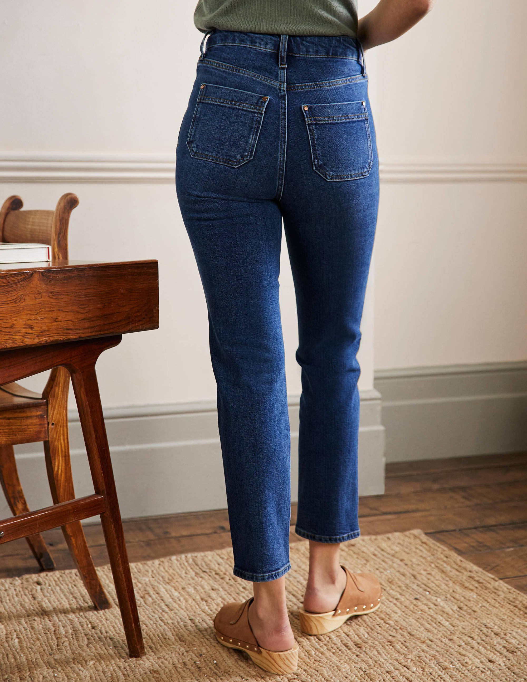 Jeans mit geradem Bein und aufgesetzten Taschen-Mittleres Vintageblau - Image 3