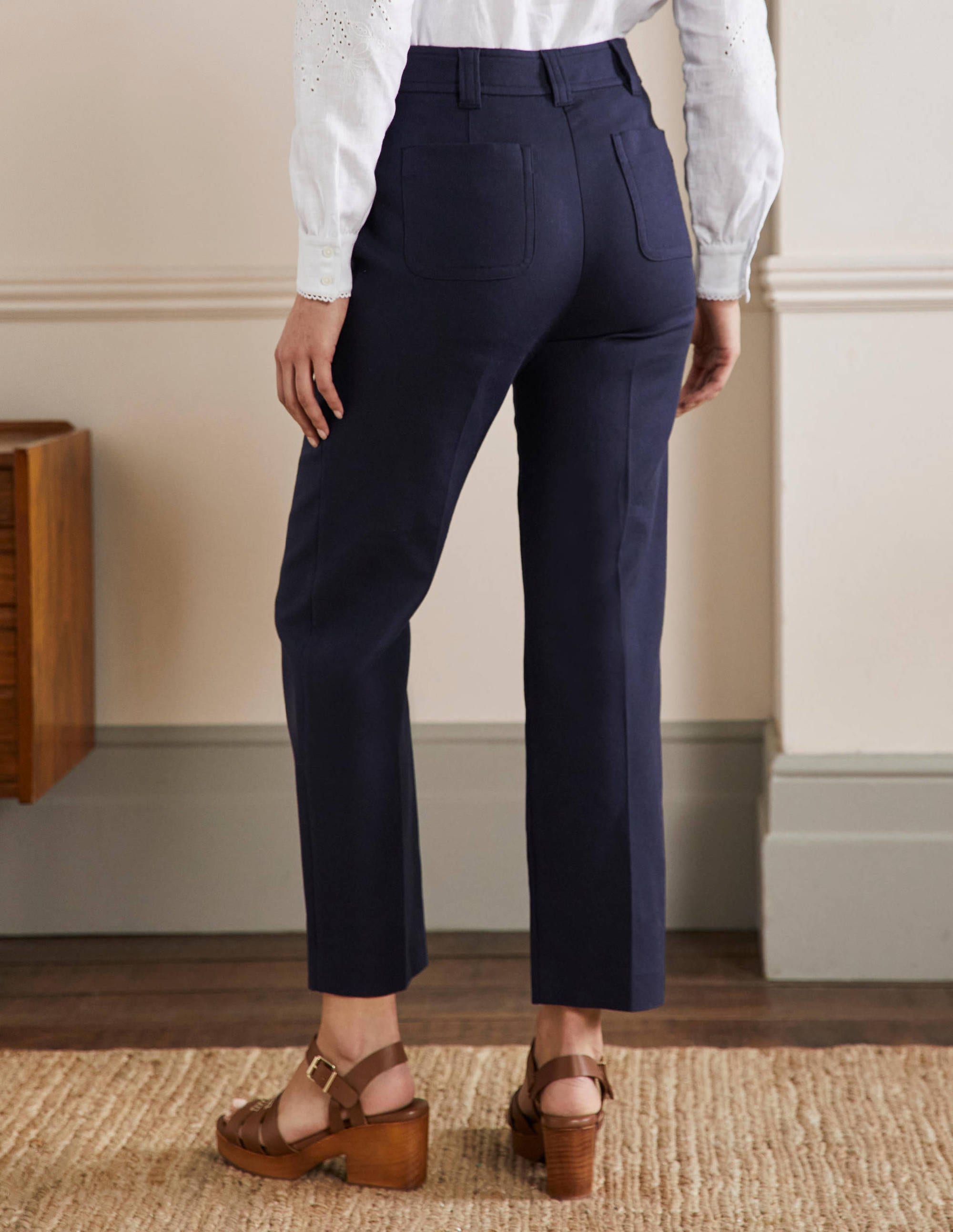 Pantalon Carrie taille haute-Bleu marine - Image 3