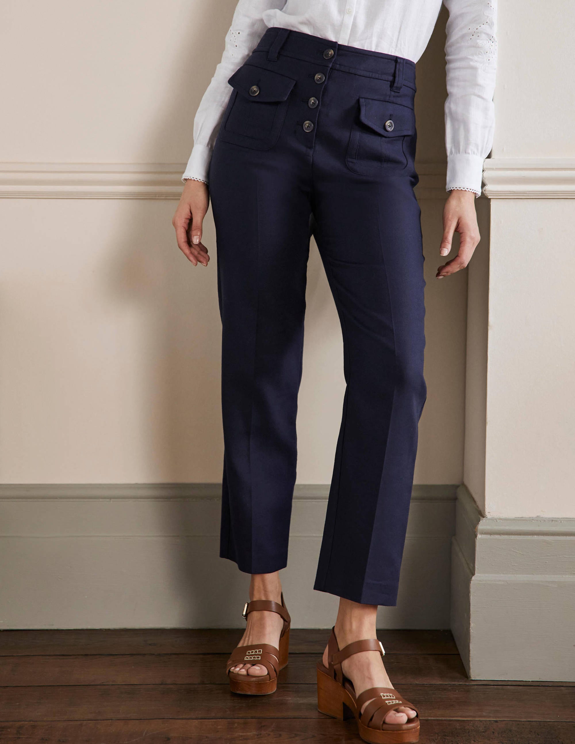 Pantalon Carrie taille haute-Bleu marine - Image 4