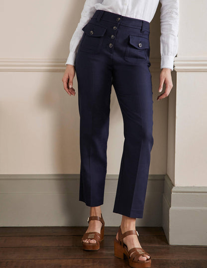 Carrie Hoch geschnittene Hose-Marineblau-4