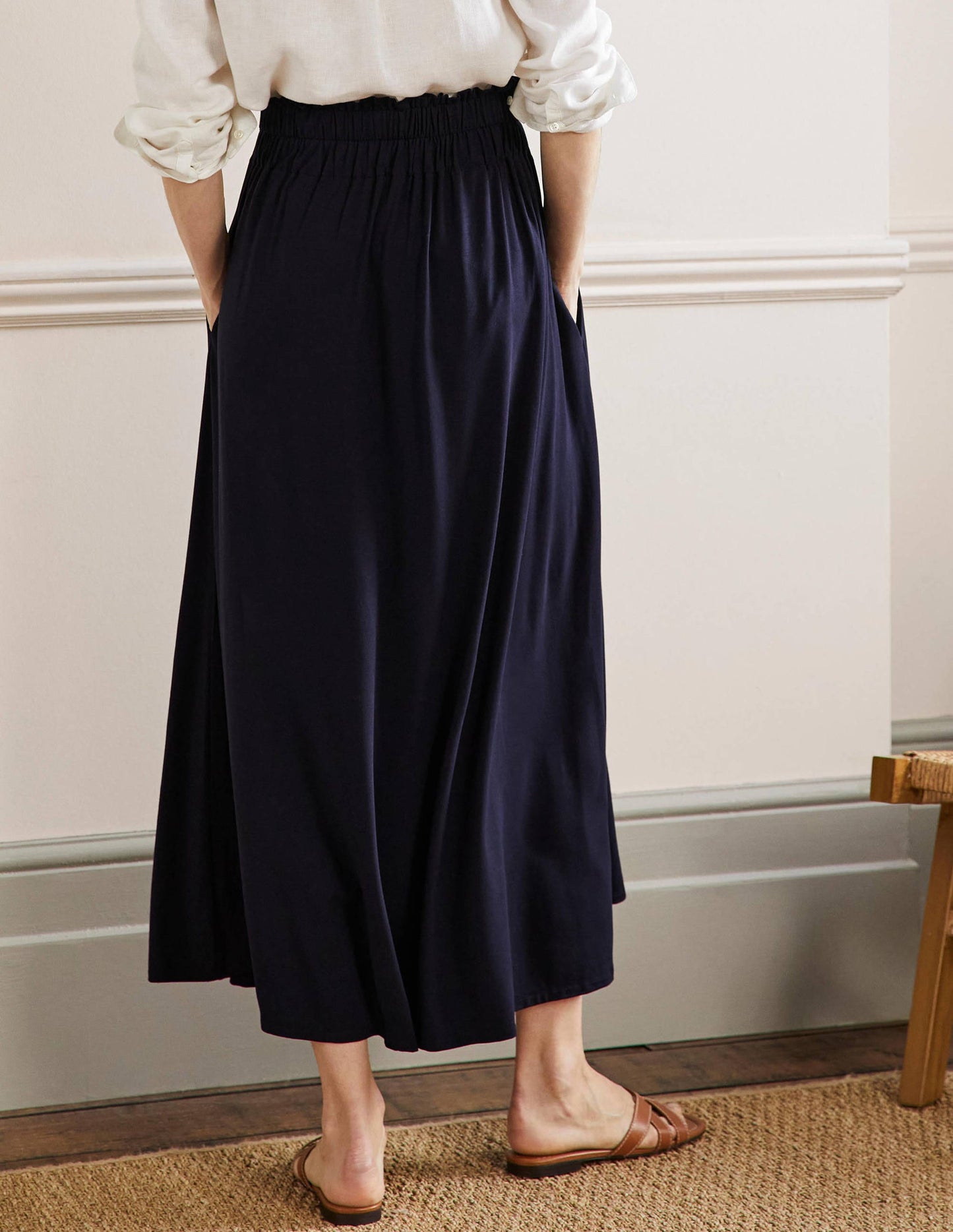 Pull On Jersey Maxi-Navy