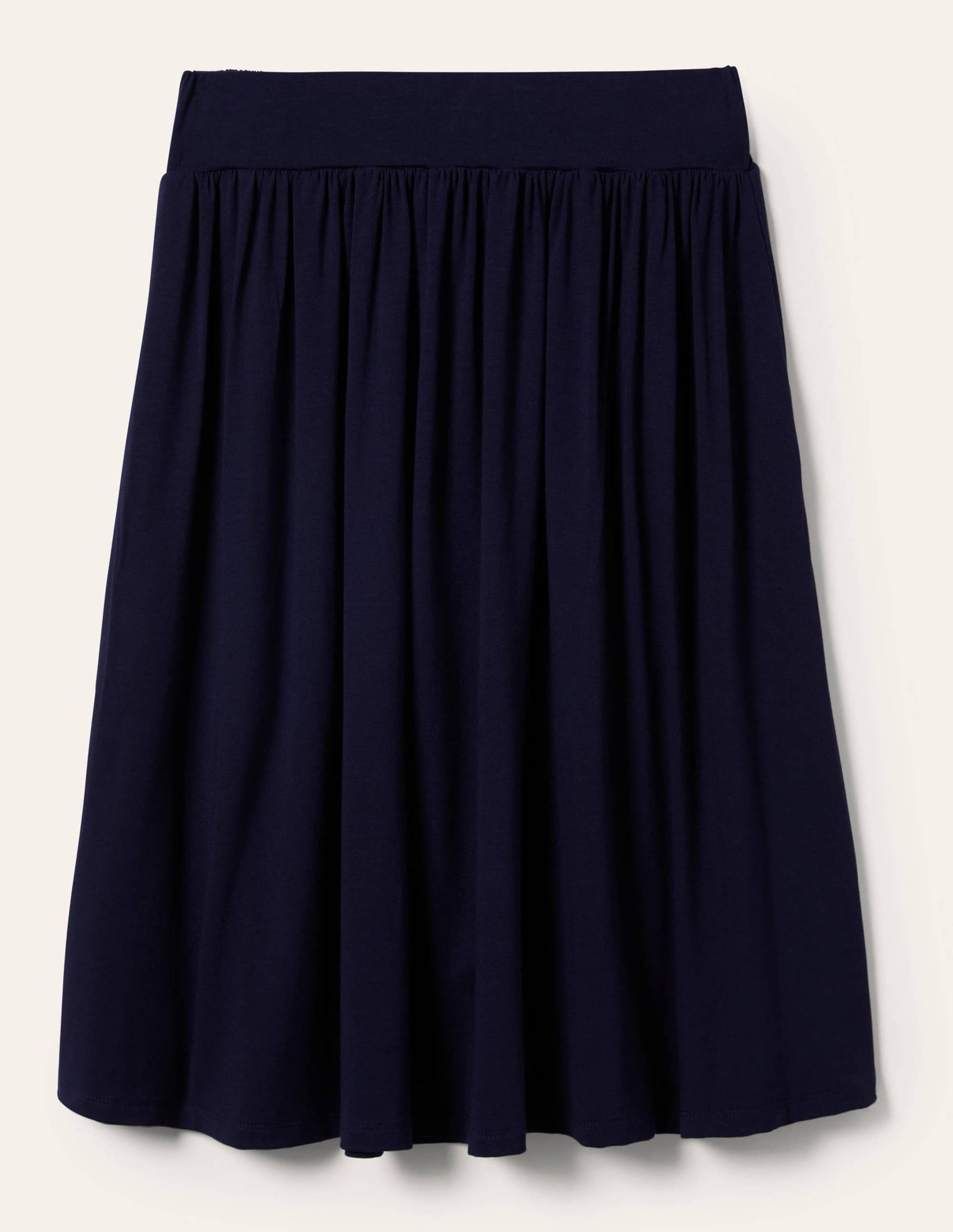 Mini-jupe à enfiler en jersey-Bleu marine-5