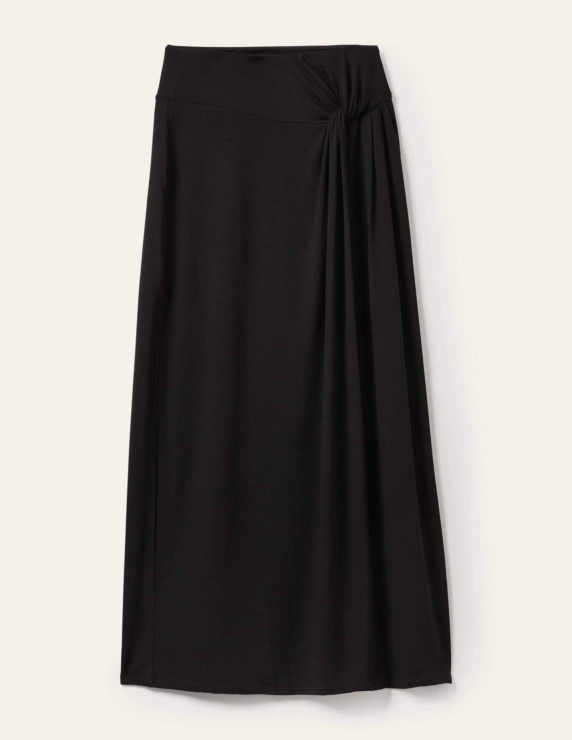 Jupe midi nouée à la taille en jersey-Noir - Image 5