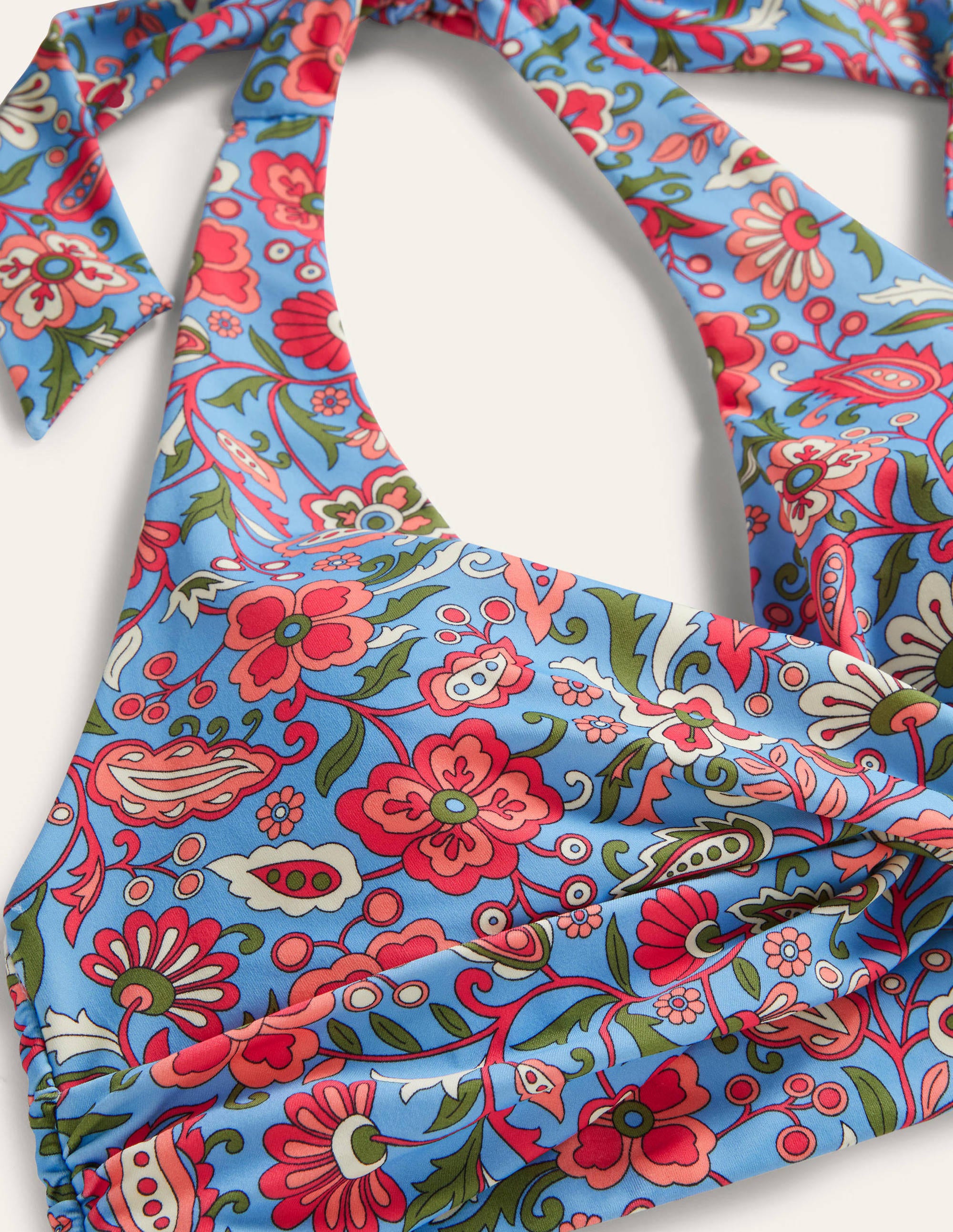 Haut de bikini dos-nu Levanzo-Bleu ancien, motif Oriental Paradise - Image 5
