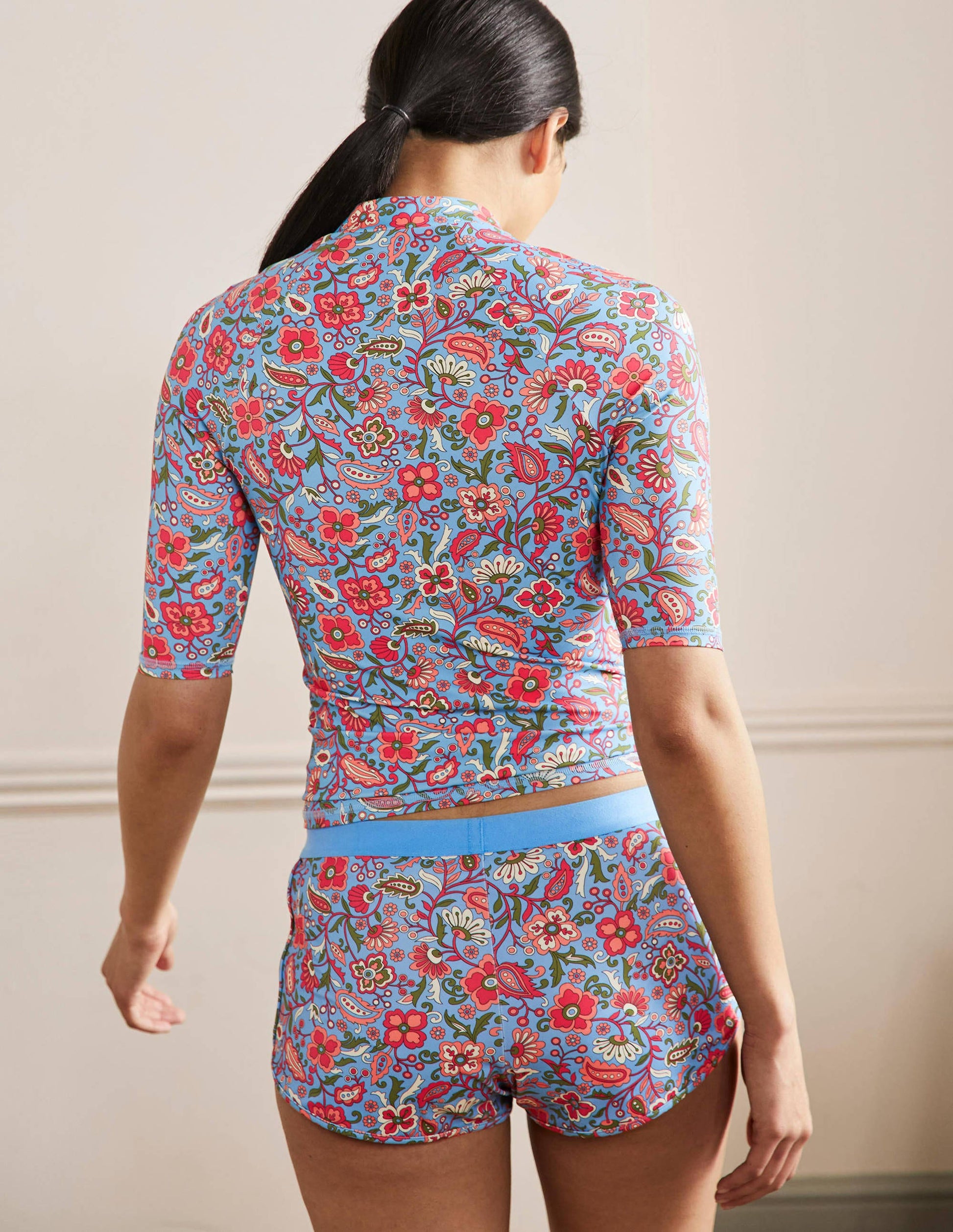 Badeshirt mit 3/4-Ärmeln-Graublau, Orientalisches Paradies-3