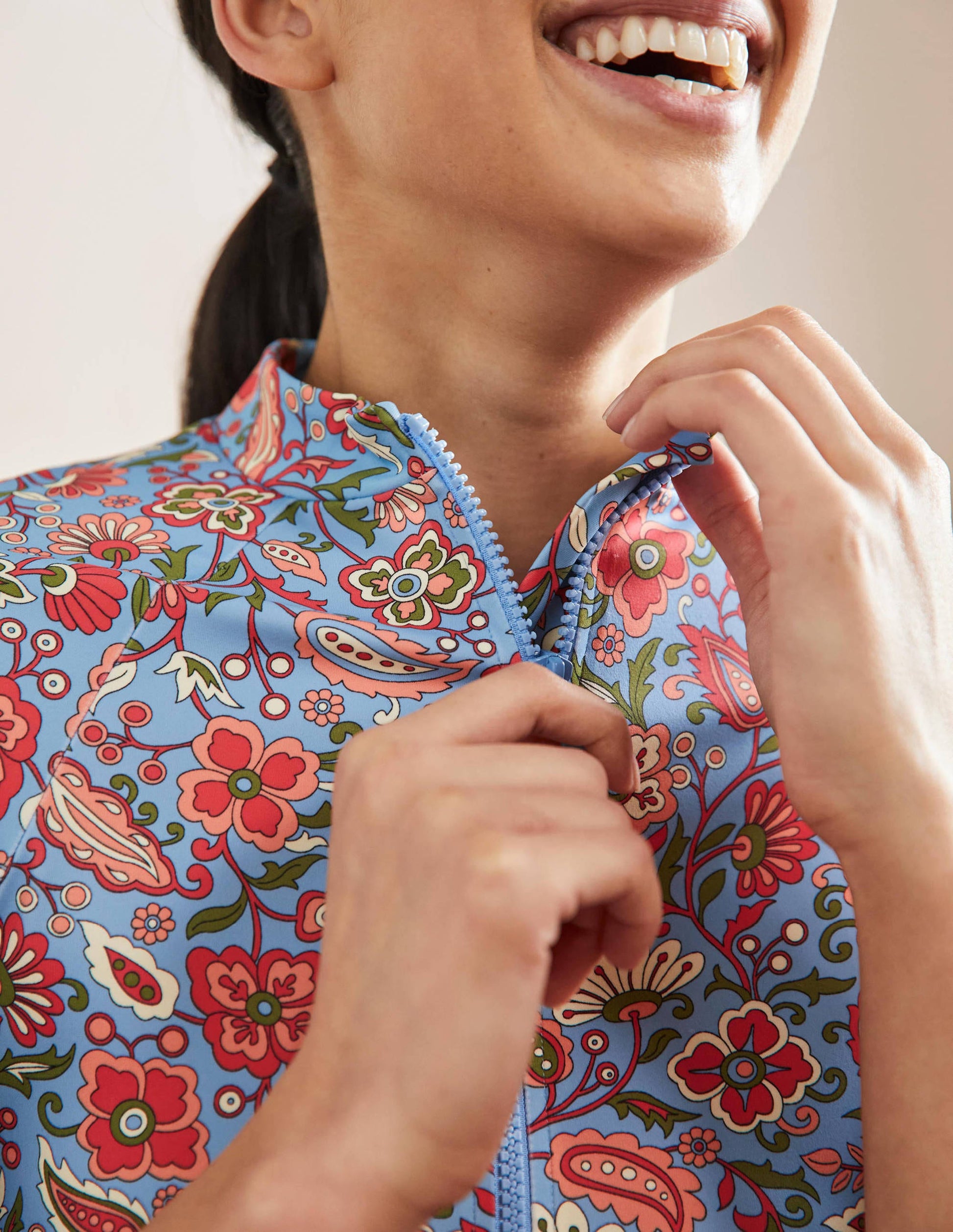 Badeshirt mit 3/4-Ärmeln-Graublau, Orientalisches Paradies-5