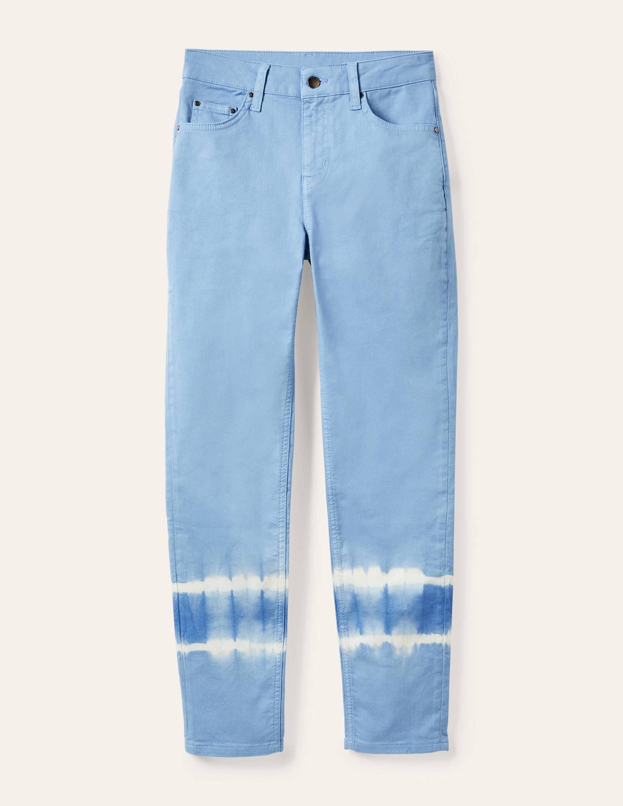Jean slim droit longueur cheville-Tye-dye bleu ancien - Image 5