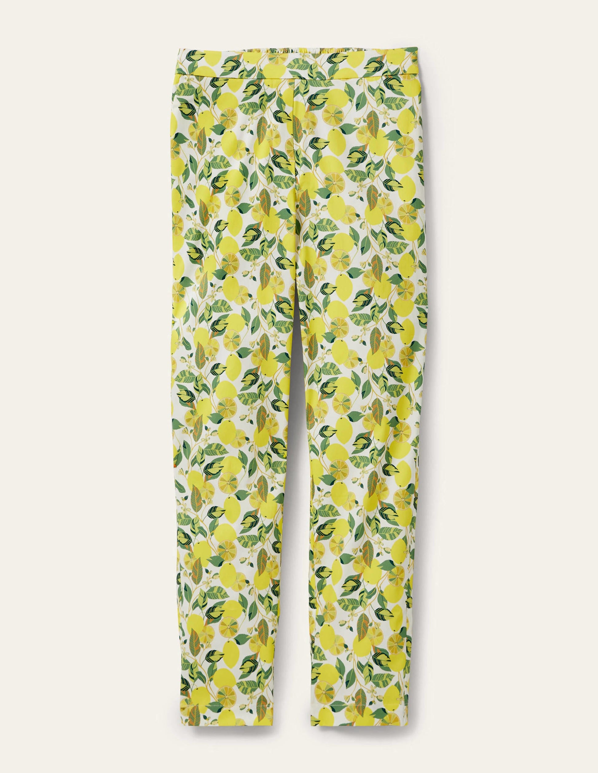 Pull On Trousers-Ivory, Lemon Vine-5