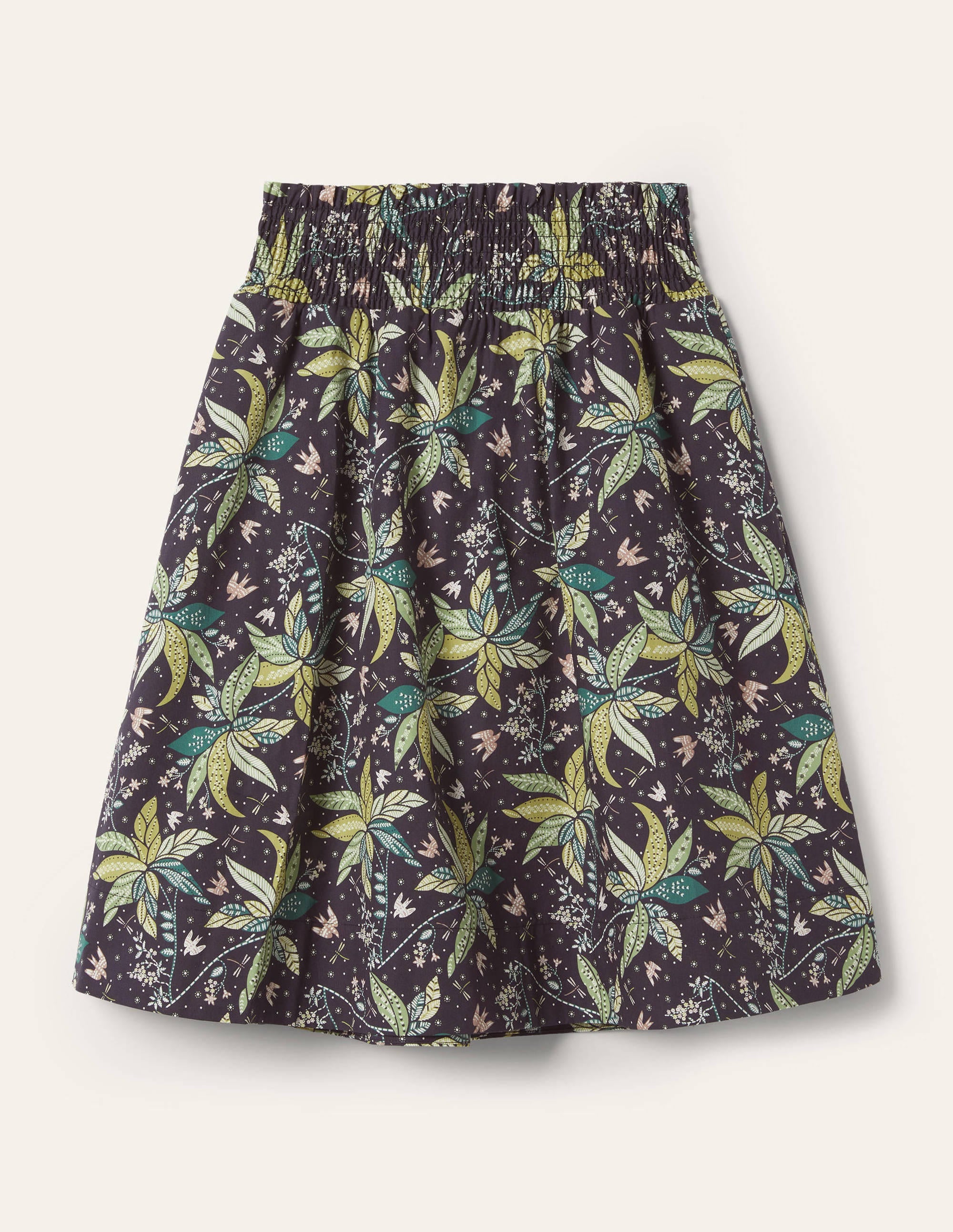Jupe en coton à taille froncée-Noir, motif Oriental Cascade - Image 6