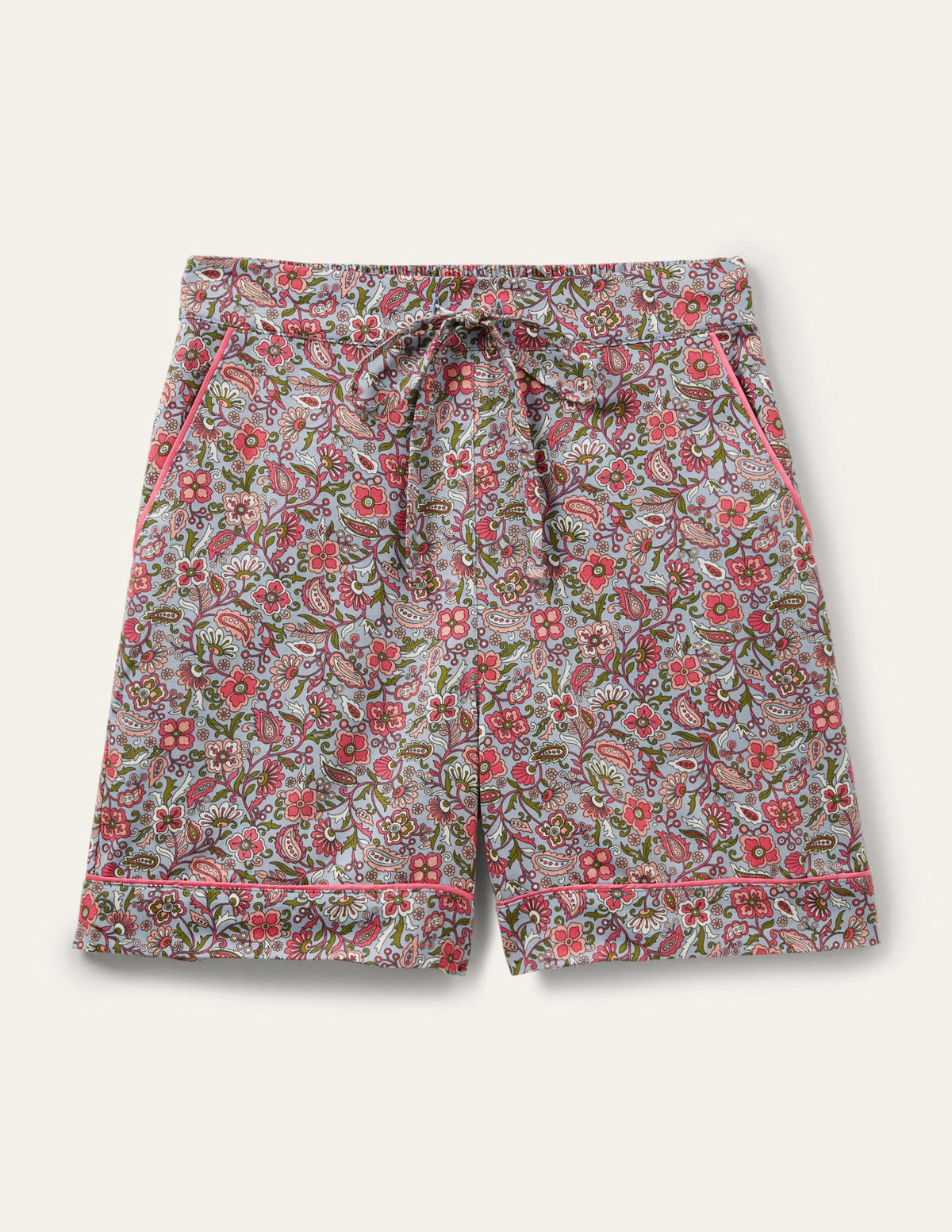 Schlafanzugshorts aus Baumwolle-Blau/Naturweiß, Orientalisches Paradies-5