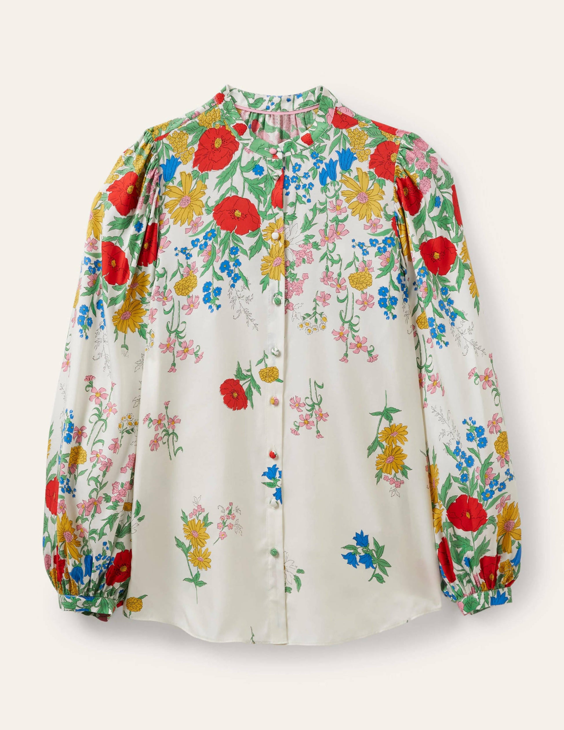 Anna Bluse mit Blousonärmeln-Naturweiß, Botanikmuster-5
