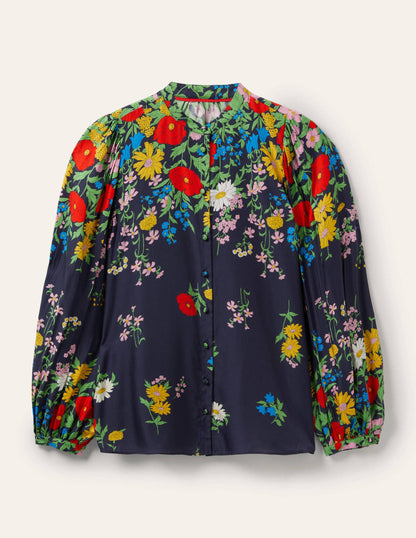 Anna Bluse mit Blousonärmeln-Navy, Botanikmuster-5