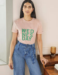 Turn Up Cuff Cotton T-shirt-Milkshake, Wednesday