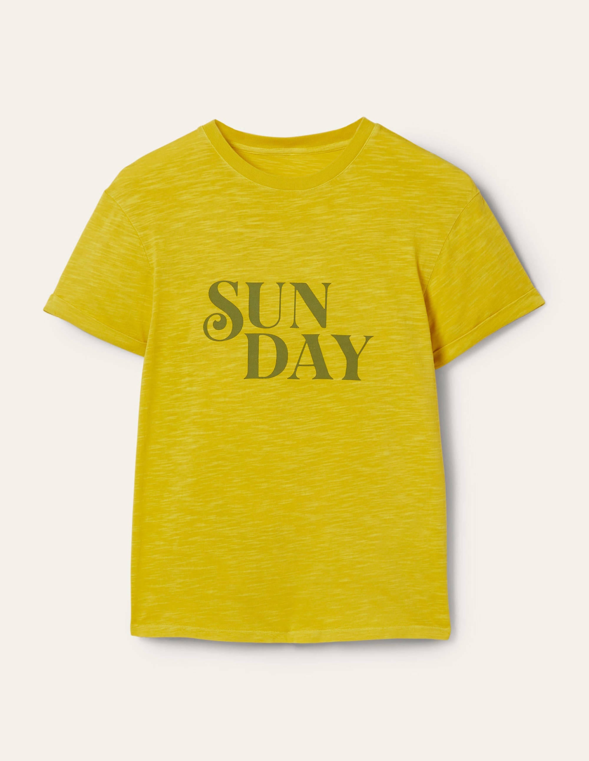 T-shirt avec revers aux manches-Citron pétillant, dimanche - Image 5