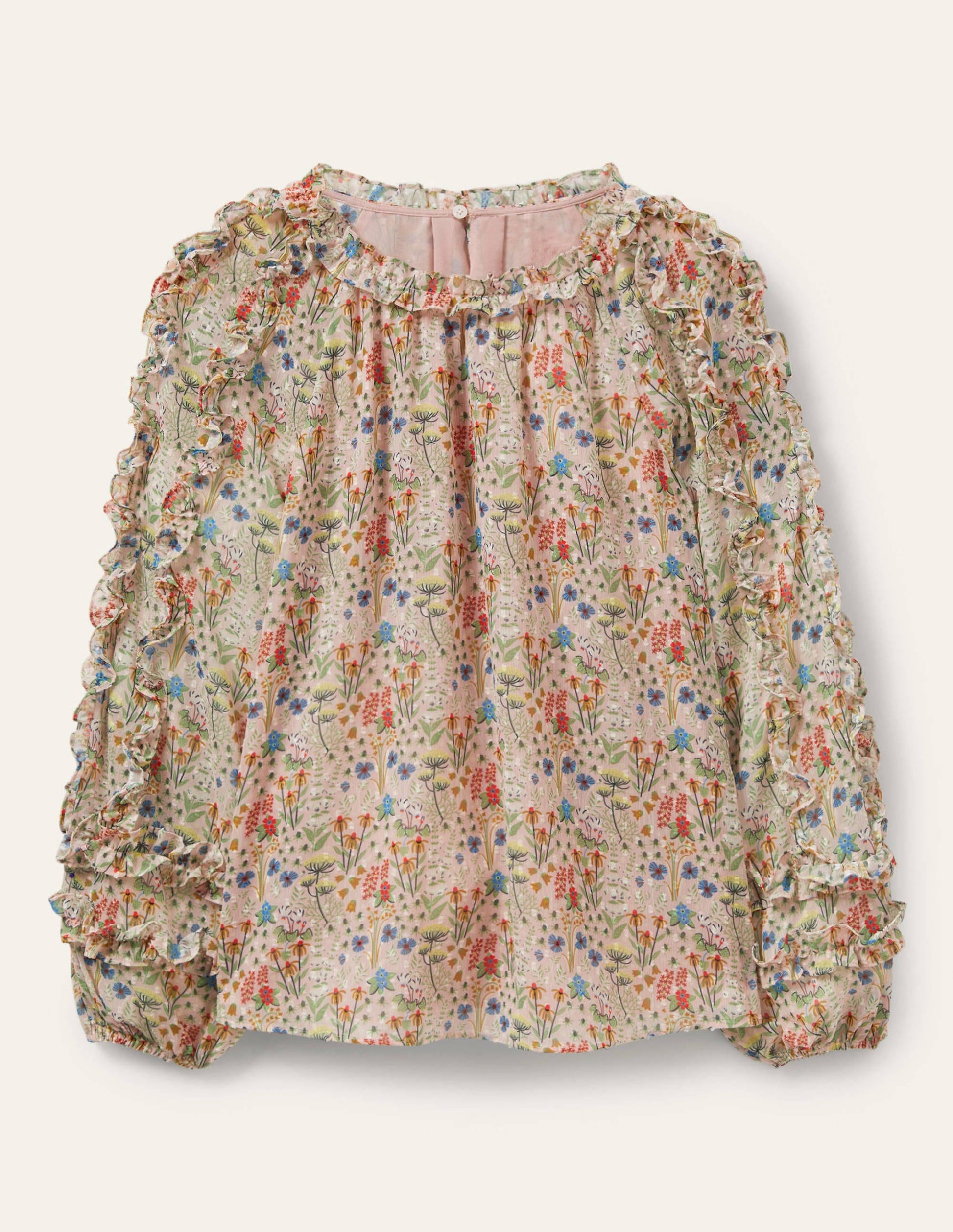 Blouse volantée à manches raglan-Milkshake, motif Wildflower Bloom-6