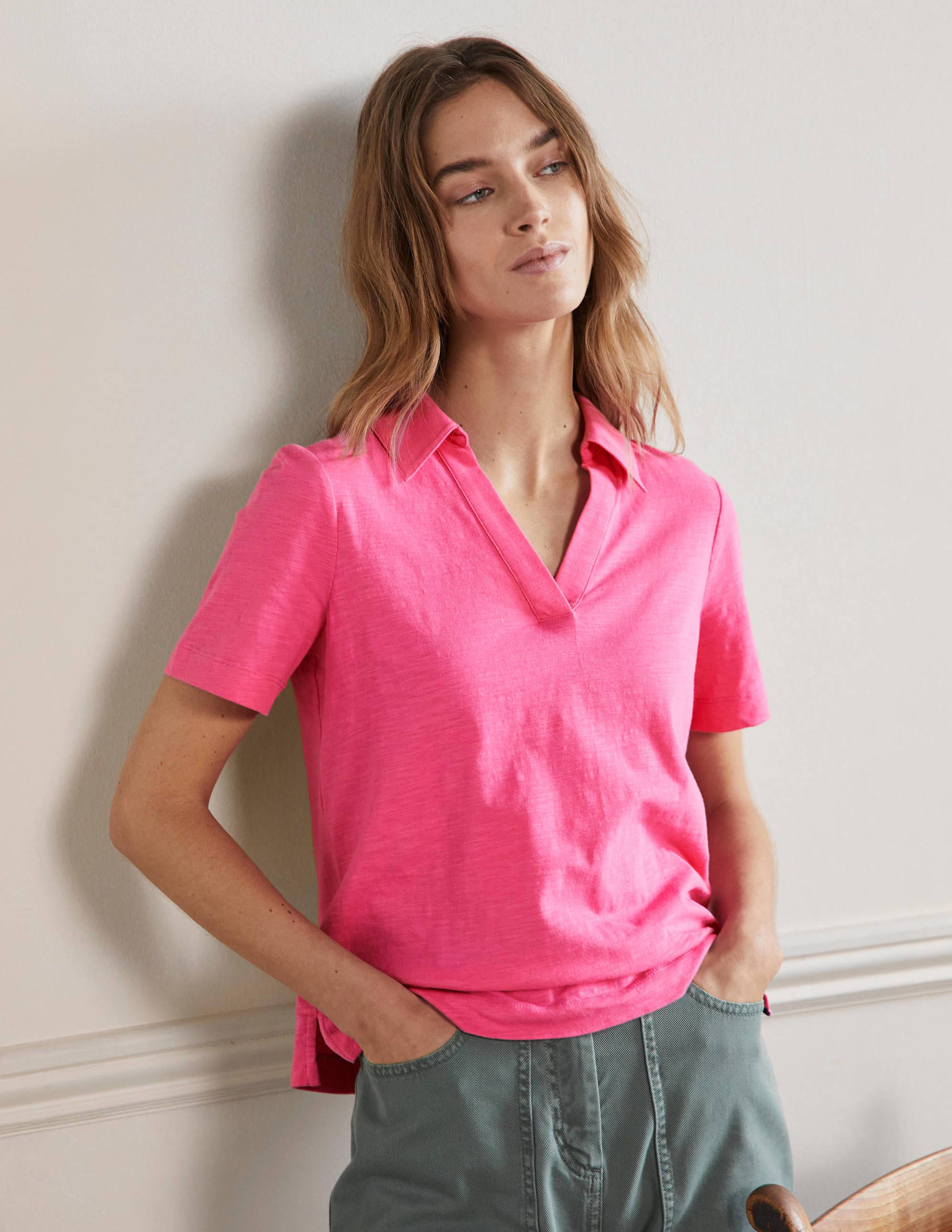 Poloshirt aus Baumwolle-Festivalrosa - Image 4
