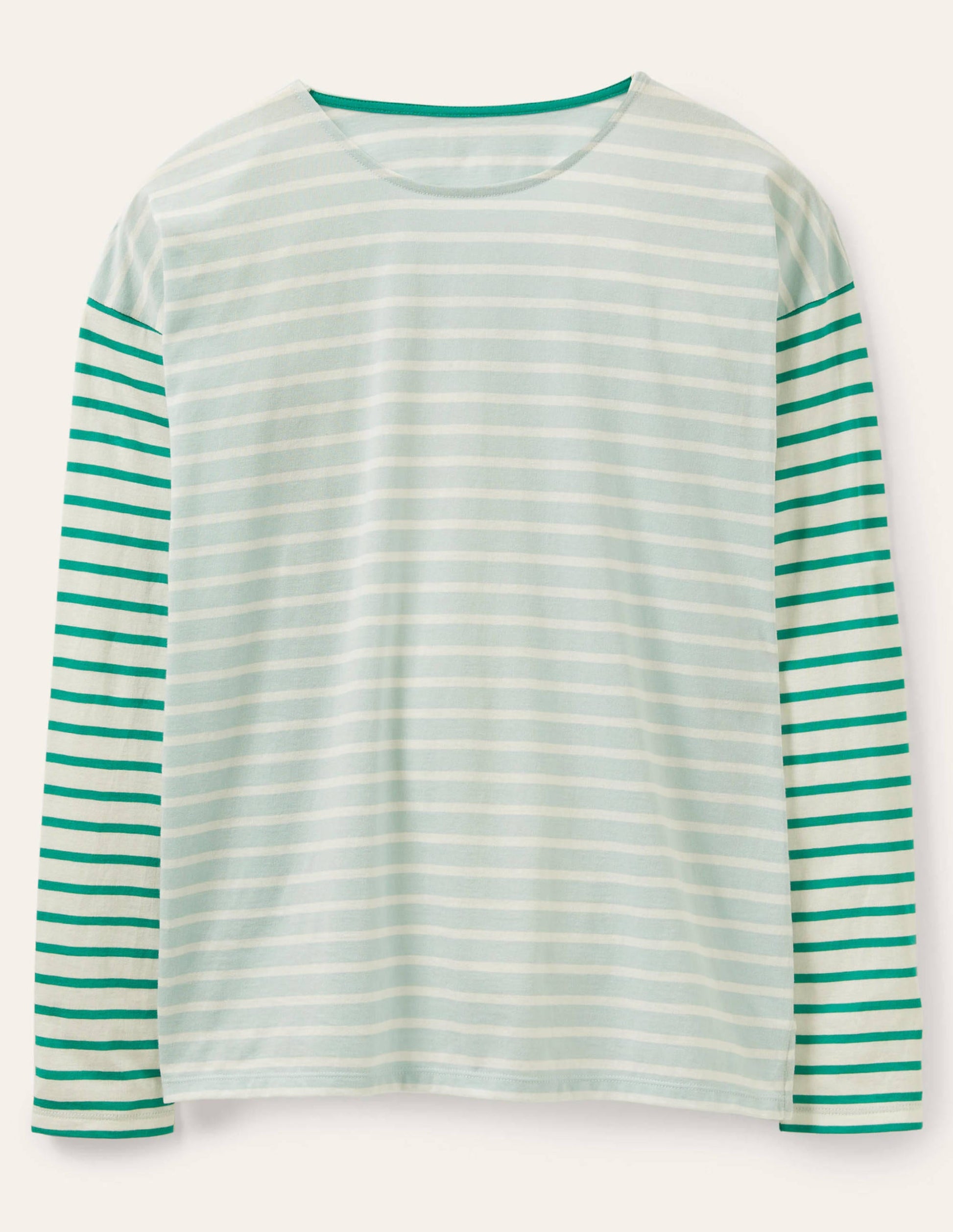 Bretonshirt mit überschnittenen Schultern-Morgendämmerungsblau/Naturweiß, Gestreift-5