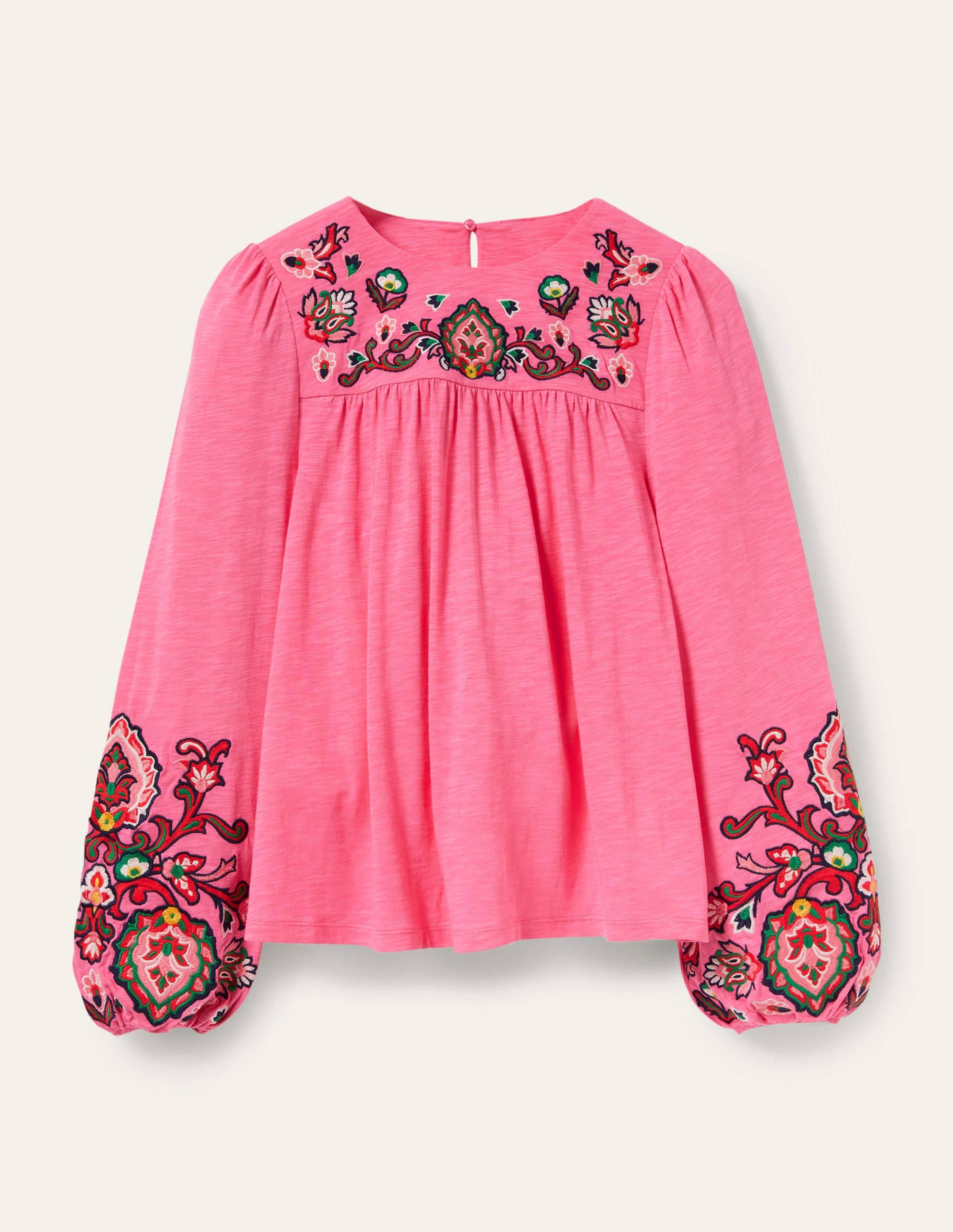 Besticktes Jerseyoberteil mit Blousonärmeln-Azalee - Image 5