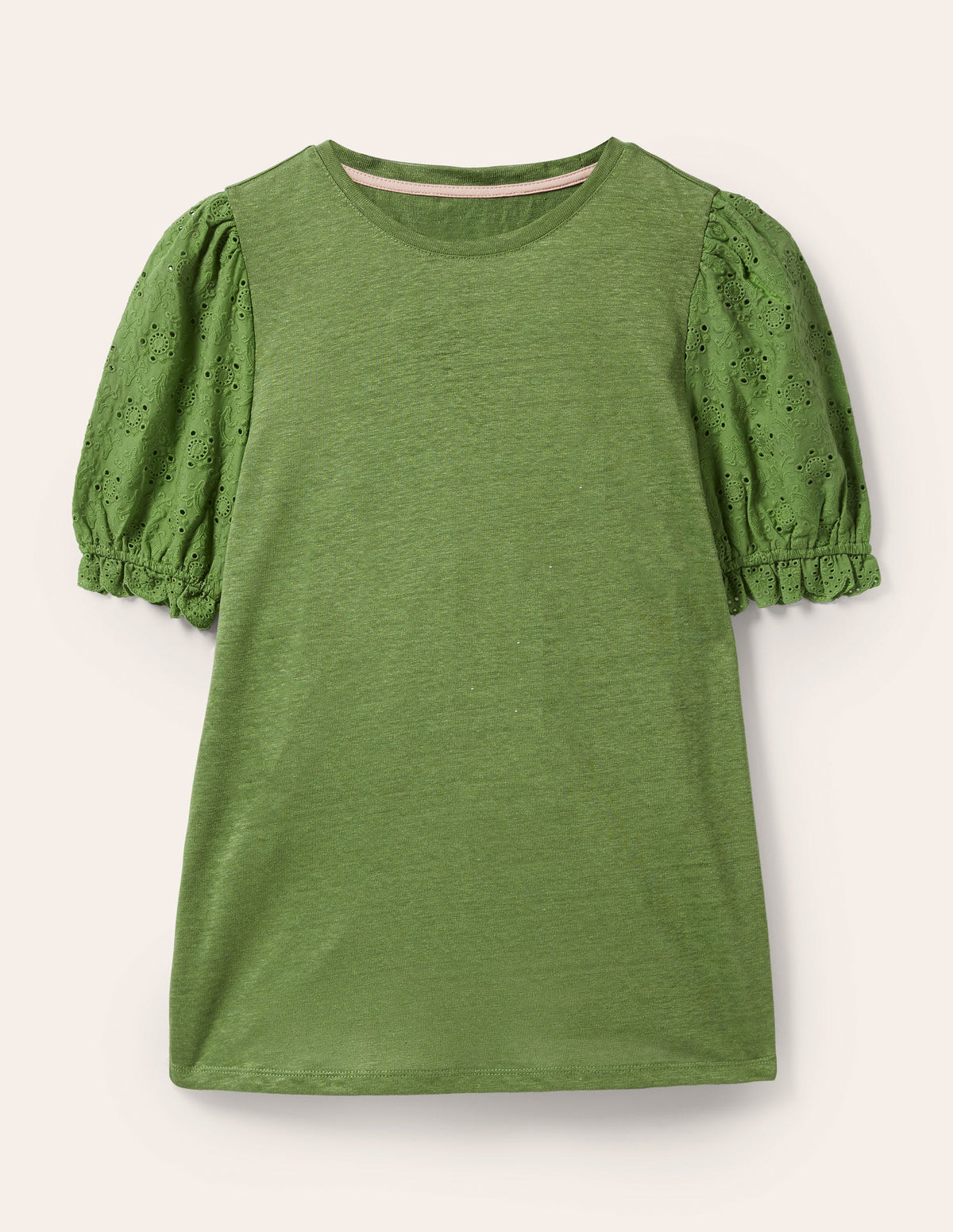 T-Shirt aus Leinen mit Lockstickerei-Englischer Efeu - Image 5
