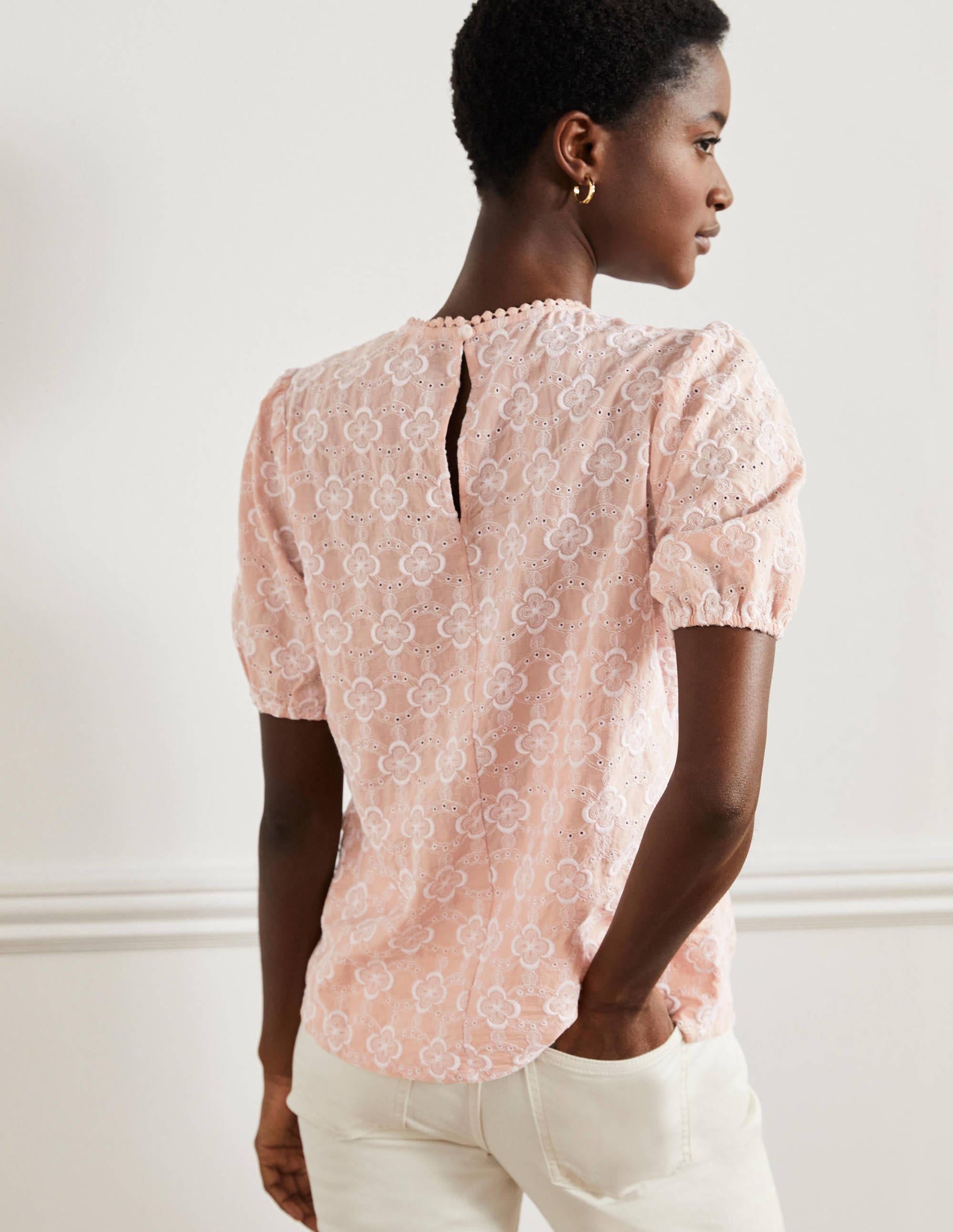 Top en broderie anglaise à manches bouffantes-Milk-shake - Image 3