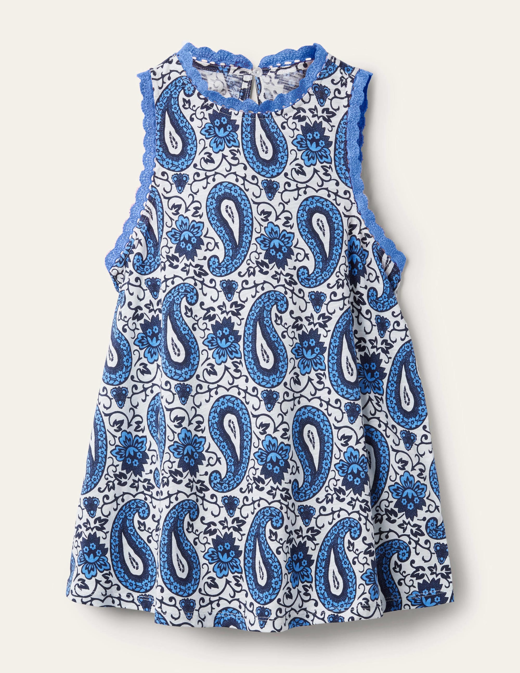 Jerseyoberteil mit Ziernähten-Blau, Bezauberndes Paisleymuster - Image 10