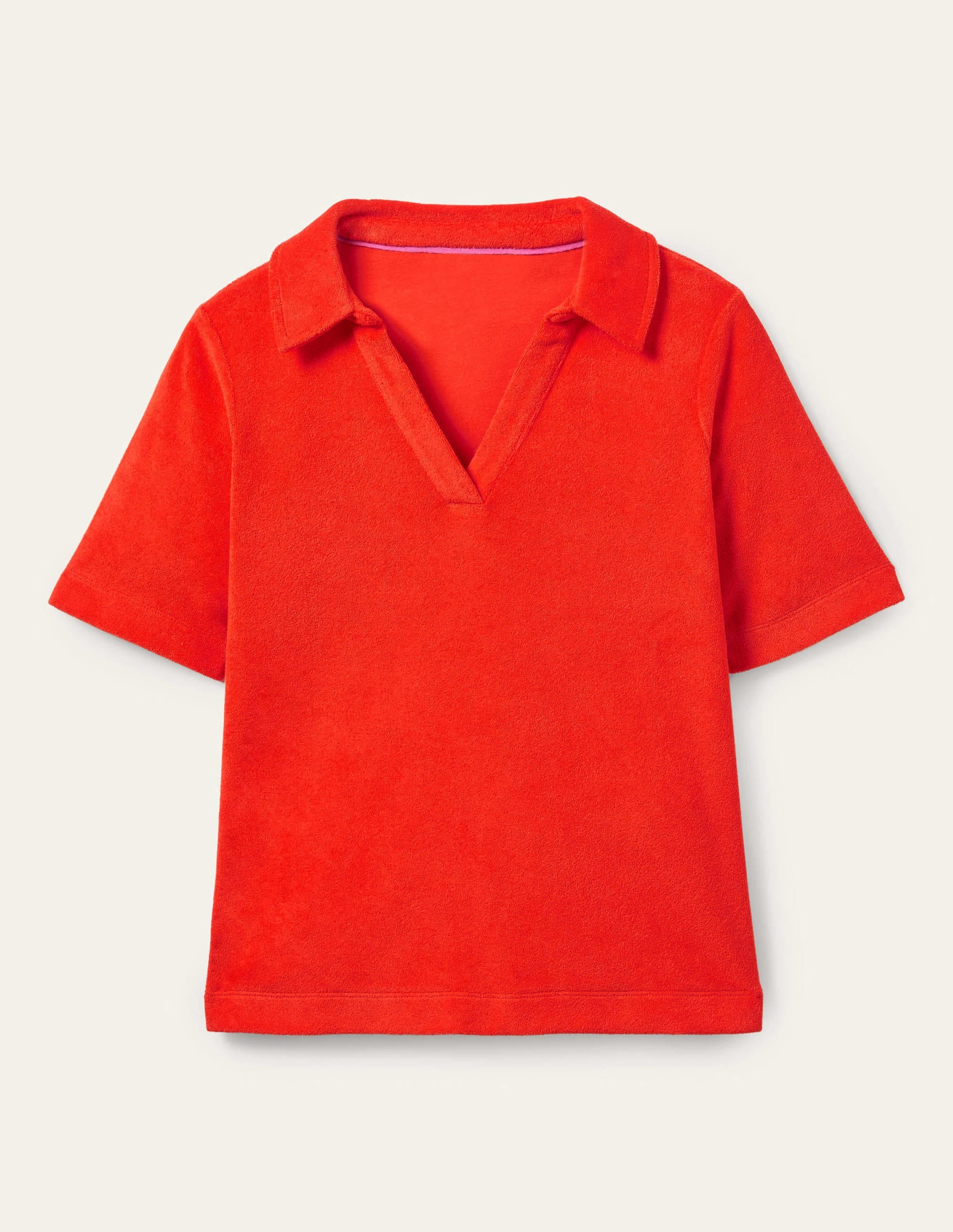 Erica Frottee-Poloshirt-Knalliges Papayaorange - Image 7