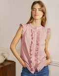 Sleeveless Embroidered Shirt-Milkshake